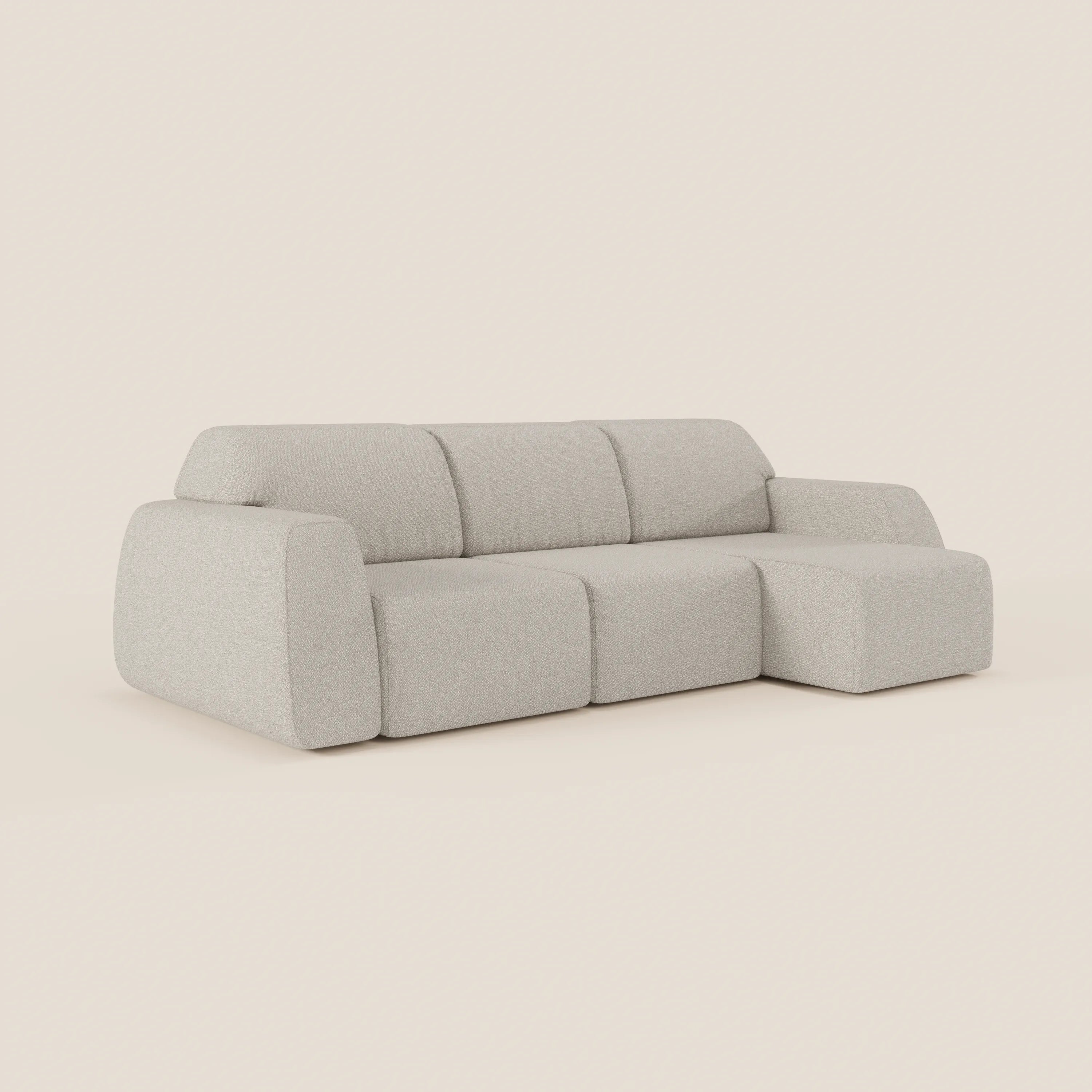 Orbit Divano angolare con penisola reversibile e tutte le sedute allungabili in tessuto smacchiabile effetto cotone T33 - divani.store