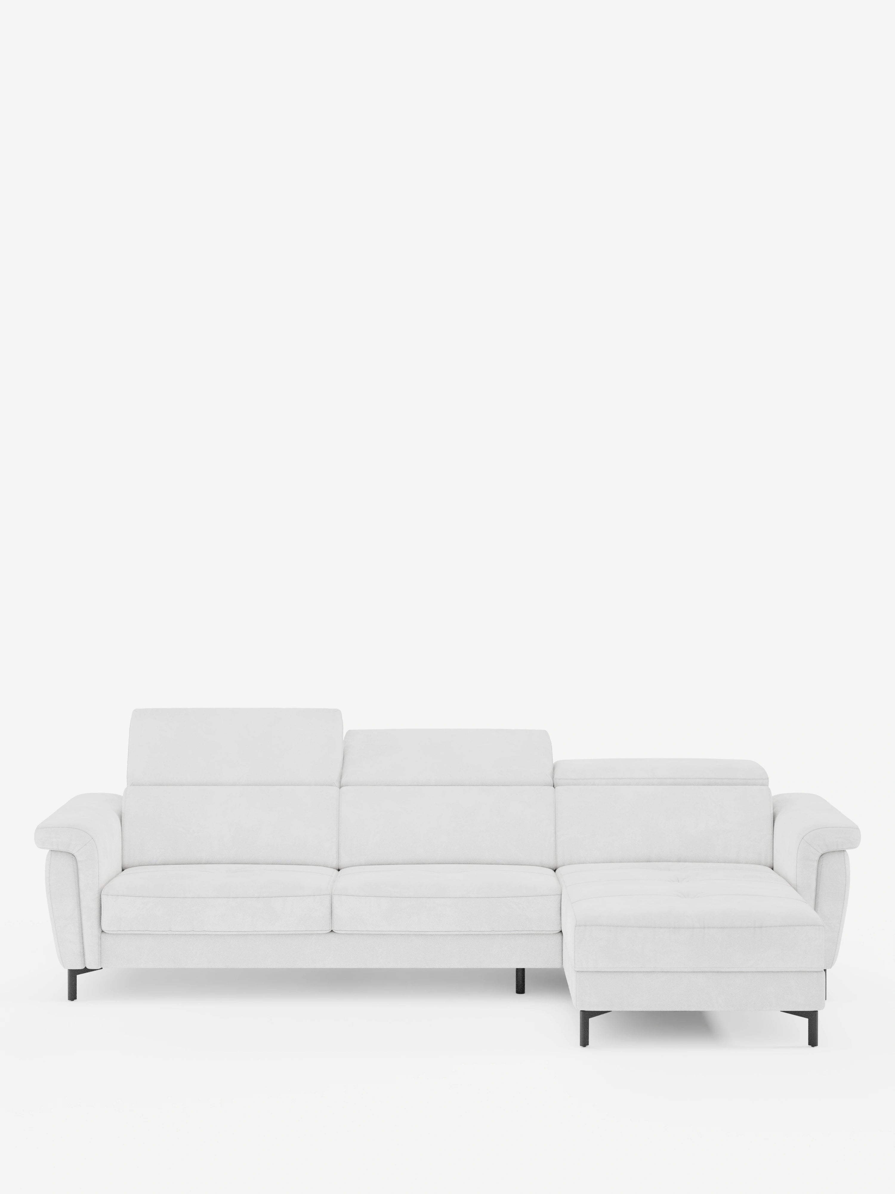 Capri canapé convertible avec méridienne coffre et têtières réglables - Tissu Effet Velours Détachable T30
