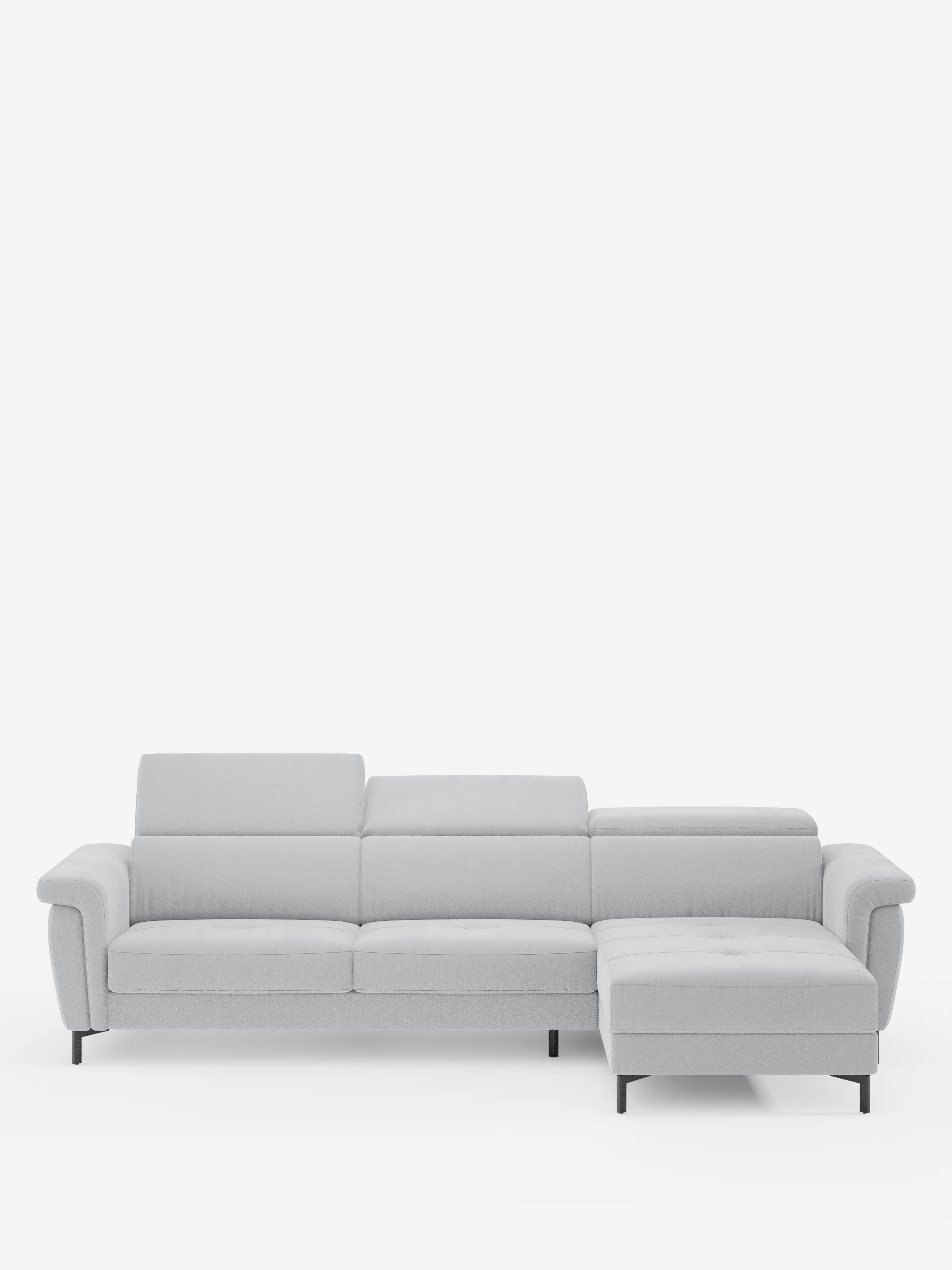 Capri canapé convertible avec méridienne coffre et têtières réglables - Tissu Effet Velours Détachable T30