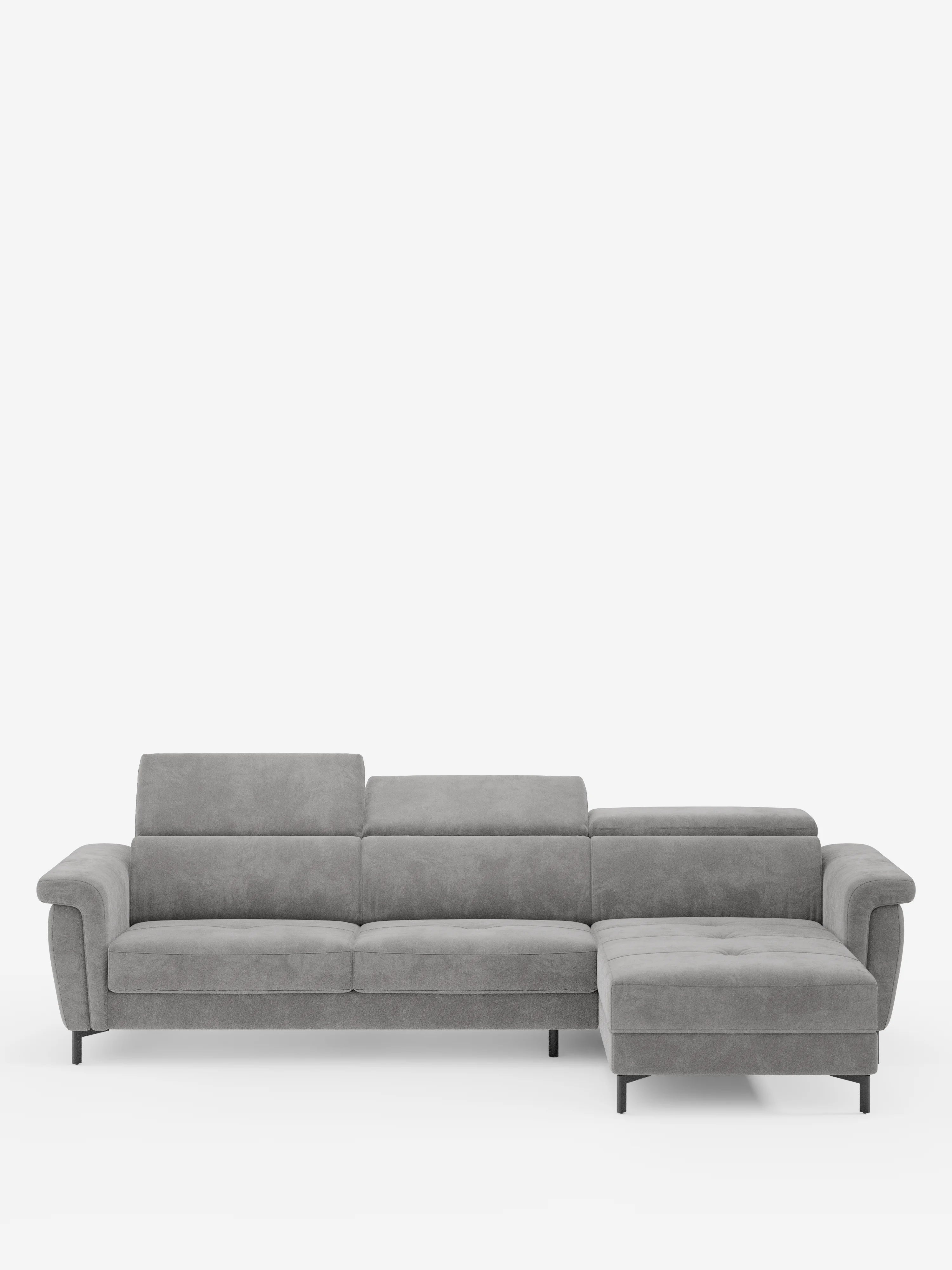 Capri canapé convertible avec méridienne coffre et têtières réglables - Tissu Effet Velours Détachable T30