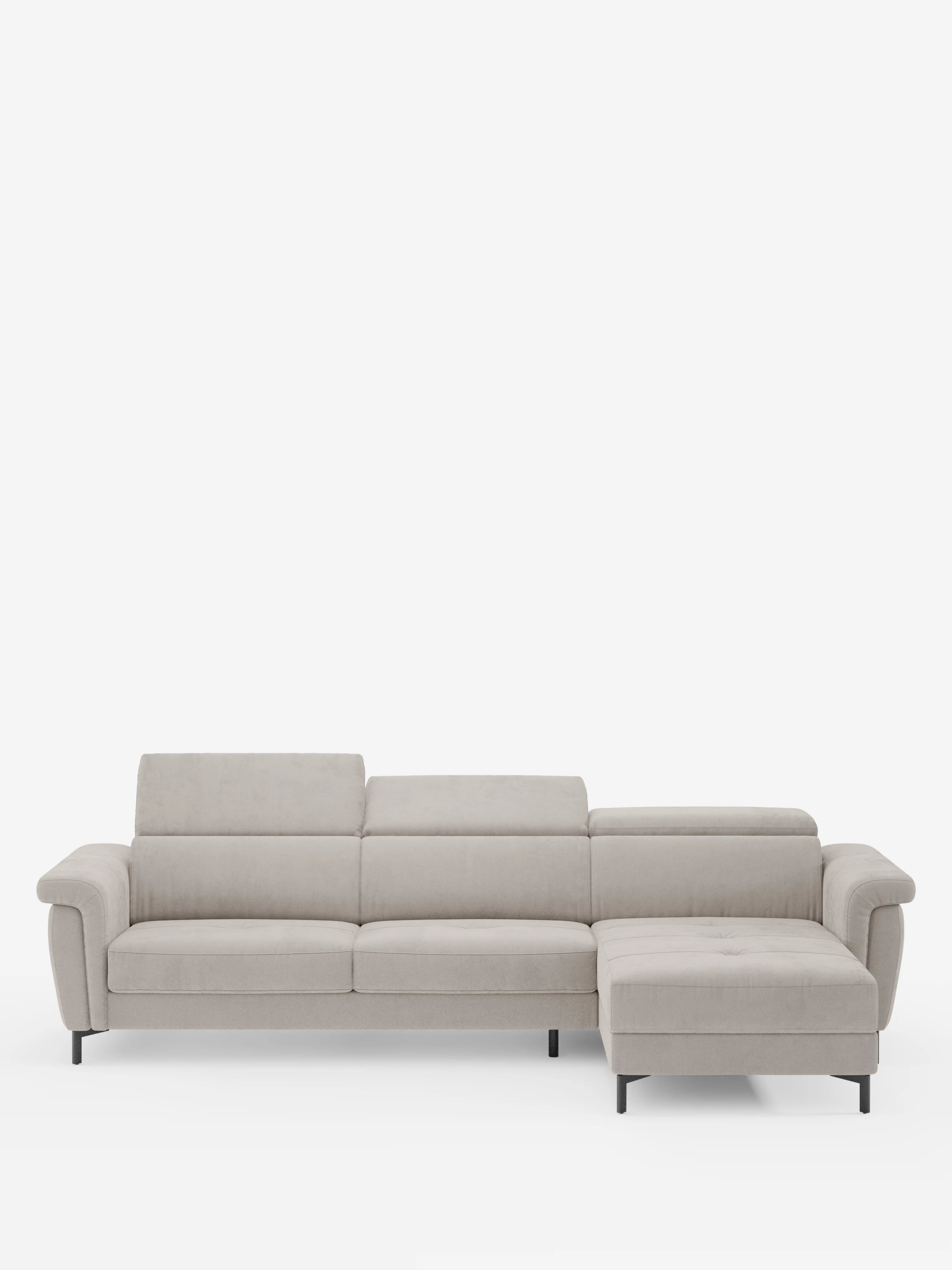 Capri canapé convertible avec méridienne coffre et têtières réglables - Tissu Effet Velours Détachable T30