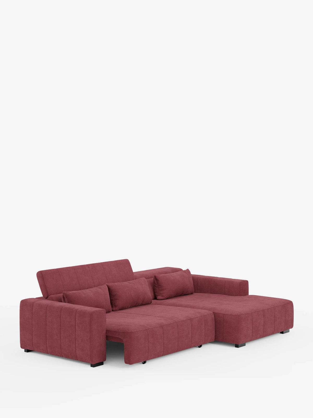 Doric Canapé d’angle avec méridienne et assises extensibles avec relax électrique - appuie-têtes inclinables en tissu anti-taches T23