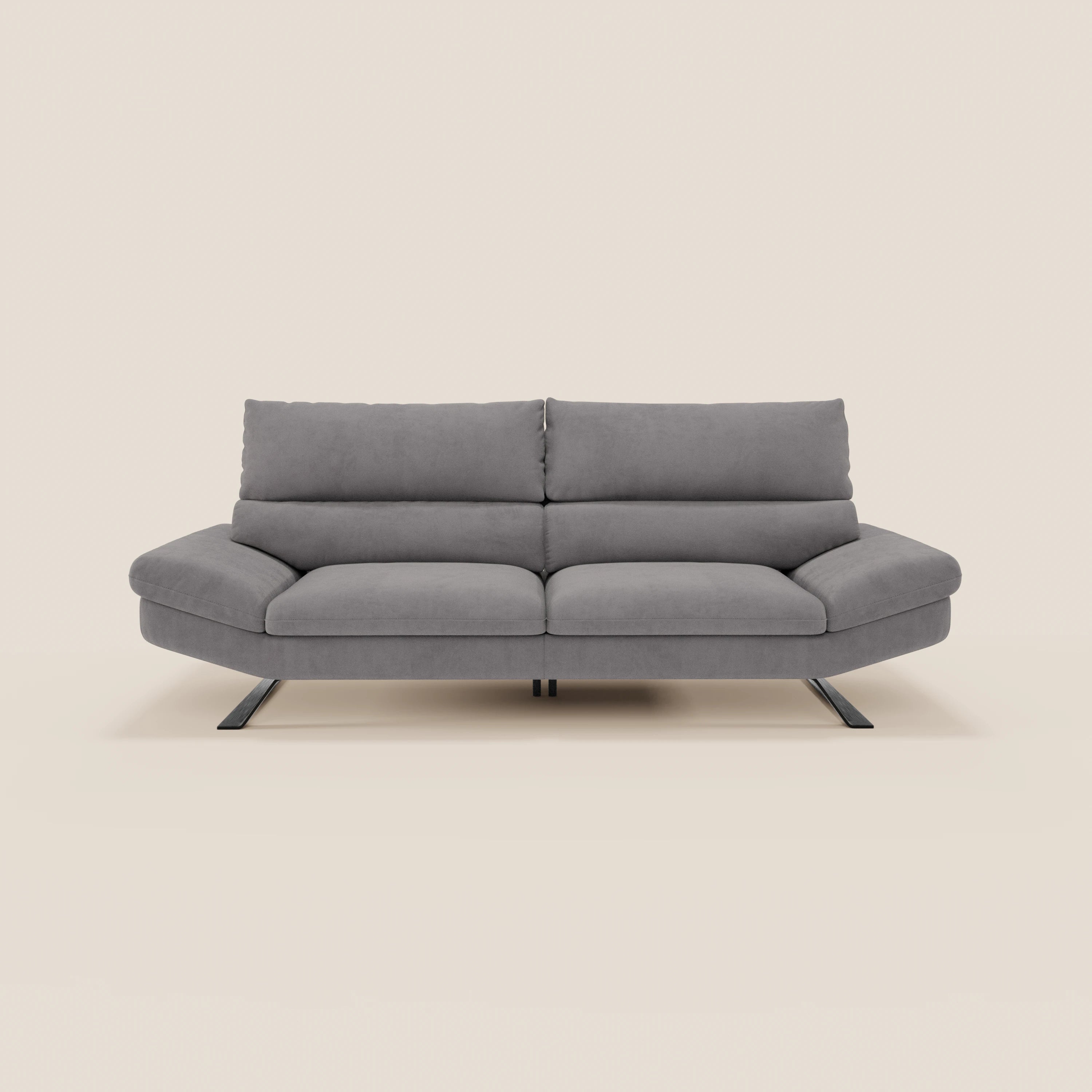 Eclipse Divano dal design moderno 2 e 3 posti con schienali traslanti - piedini alti in elegante microfibra smacchiabile T11 - divani.store