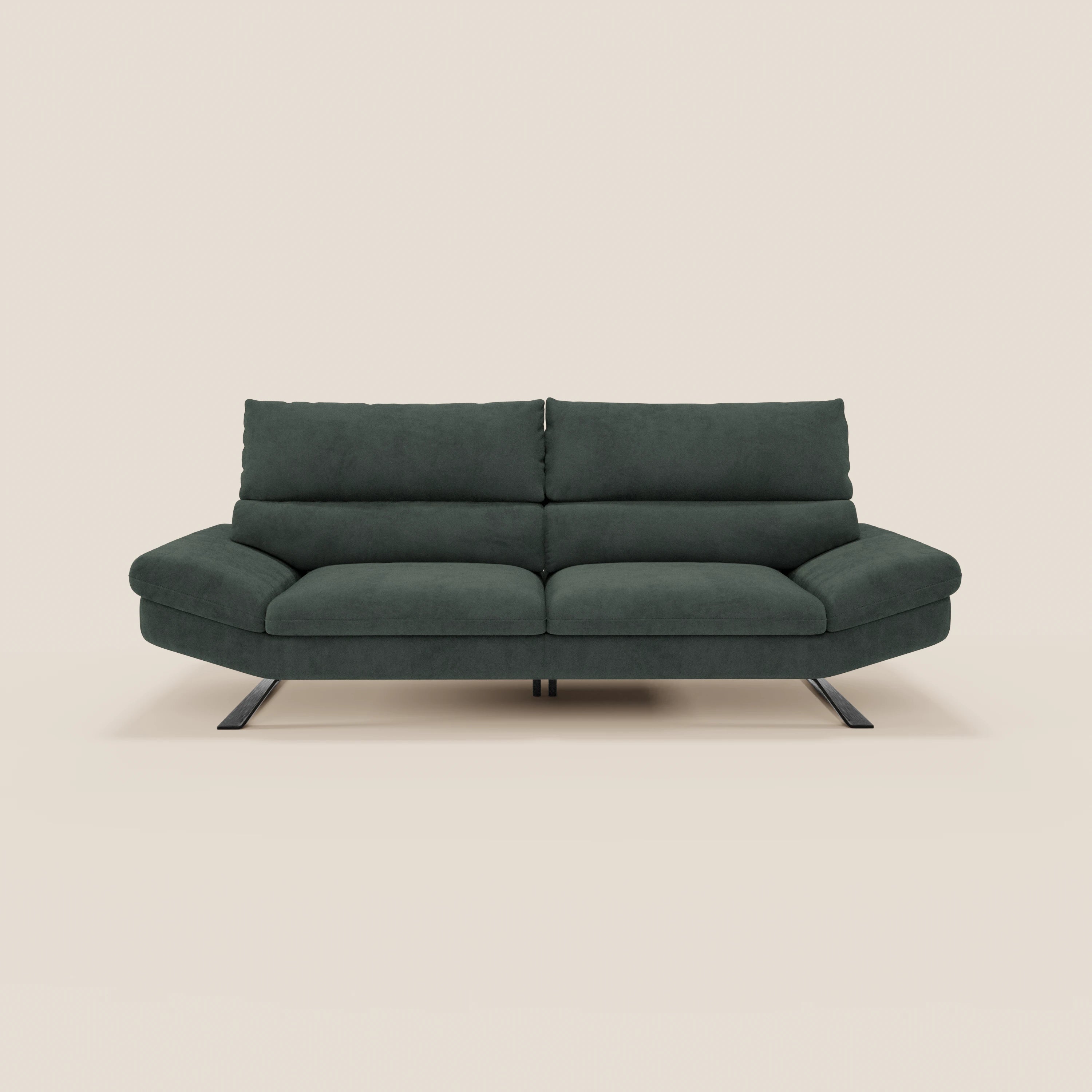 Eclipse Divano dal design moderno 2 e 3 posti con schienali traslanti - piedini alti in elegante microfibra smacchiabile T11 - divani.store