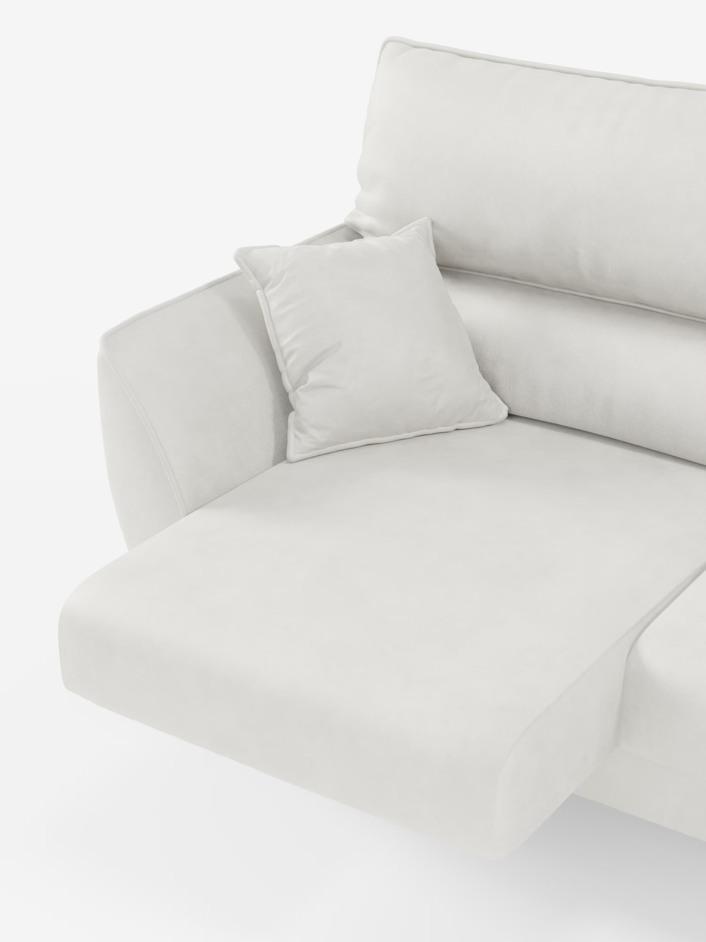 Michelangelo 4 places - Canapé avec 3 assises coulissantes et têtières réglables en tissu détachable T30