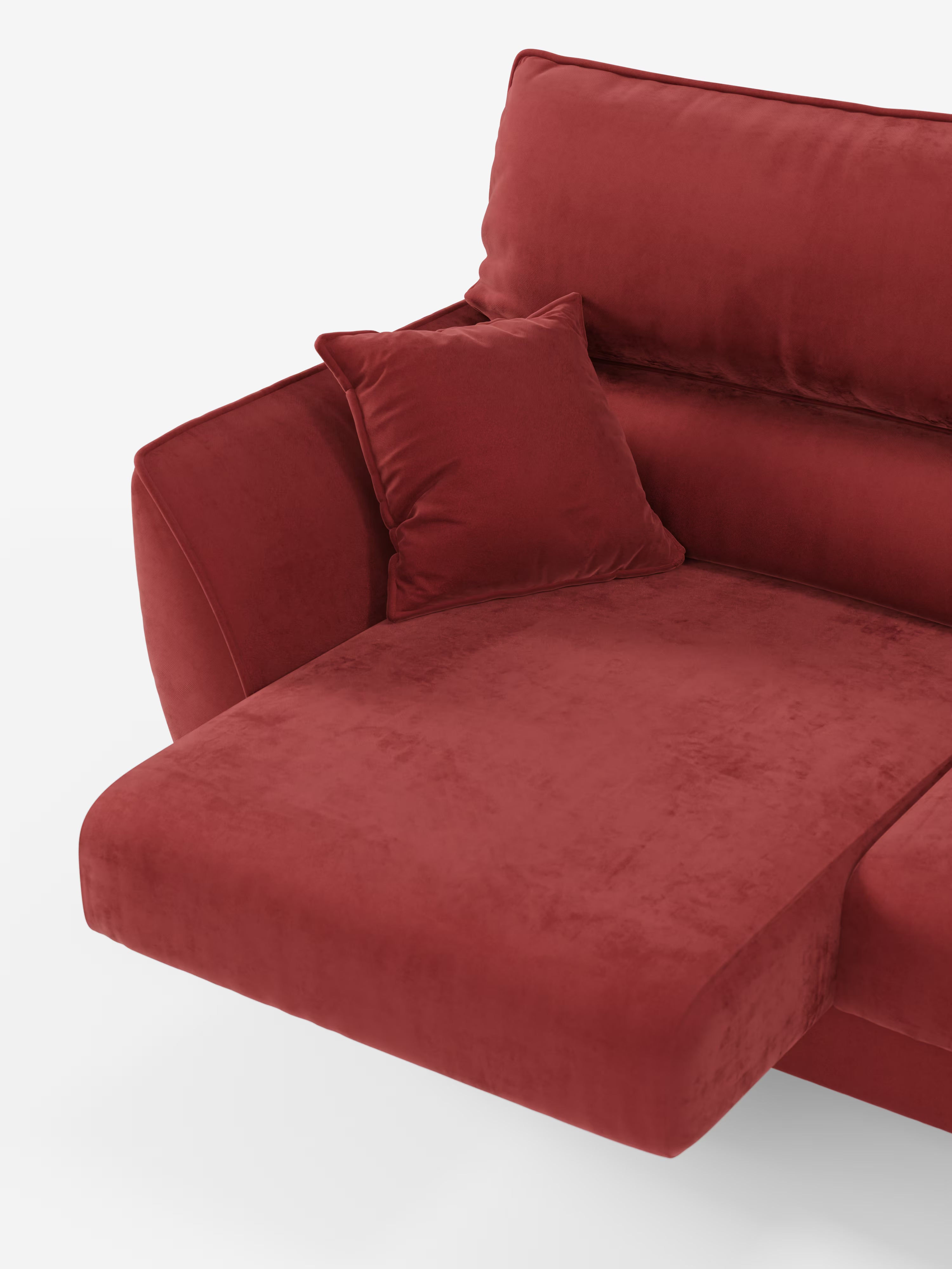 Michelangelo Canapé d'angle avec chaise longue et assises coulissantes - têtières réglables en tissu raffiné détachable effet velouté T30