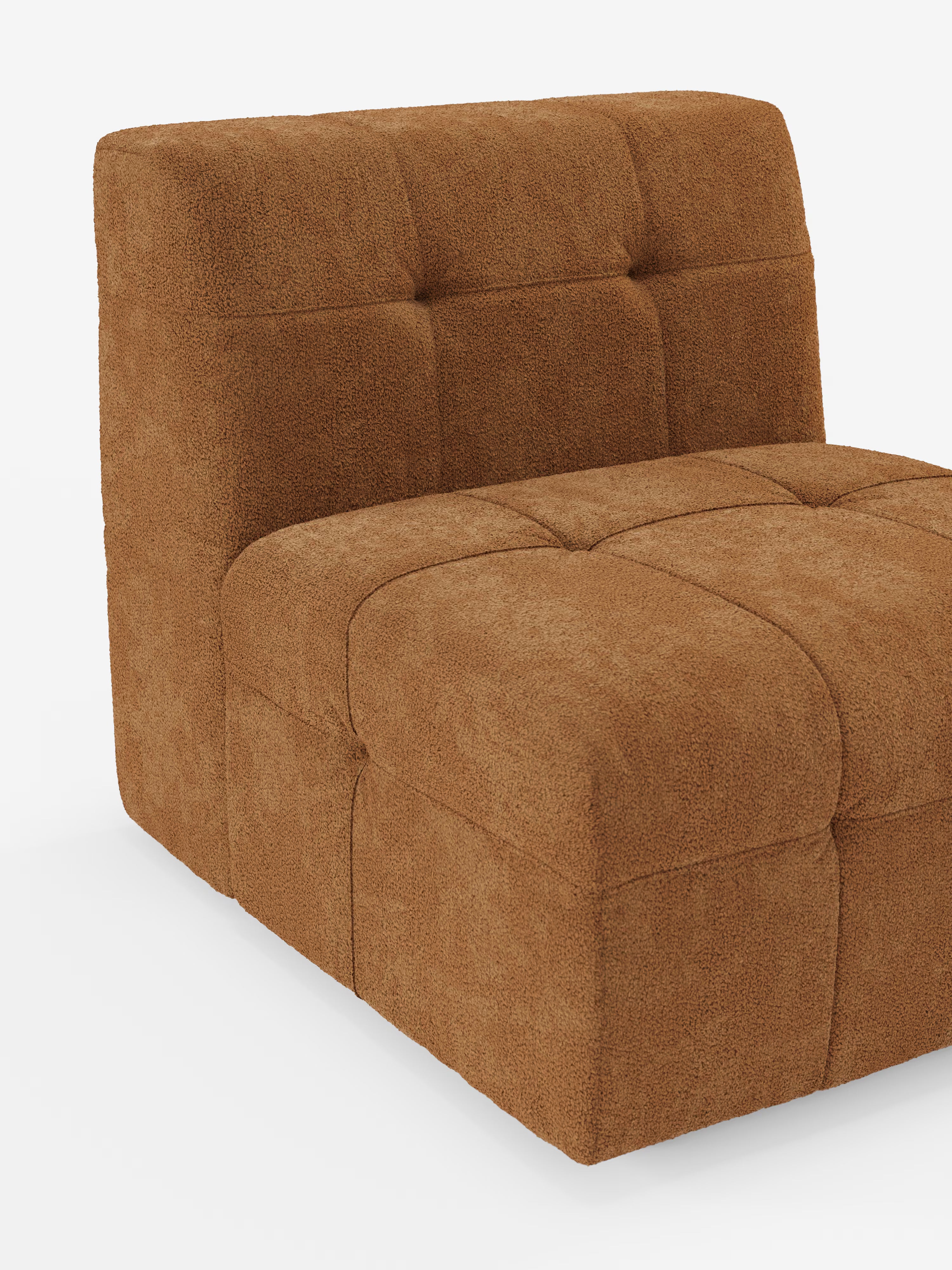 Mosaic module fauteuil 77 cm en bouclé - finition capitonnée et design en tissu détachable T21