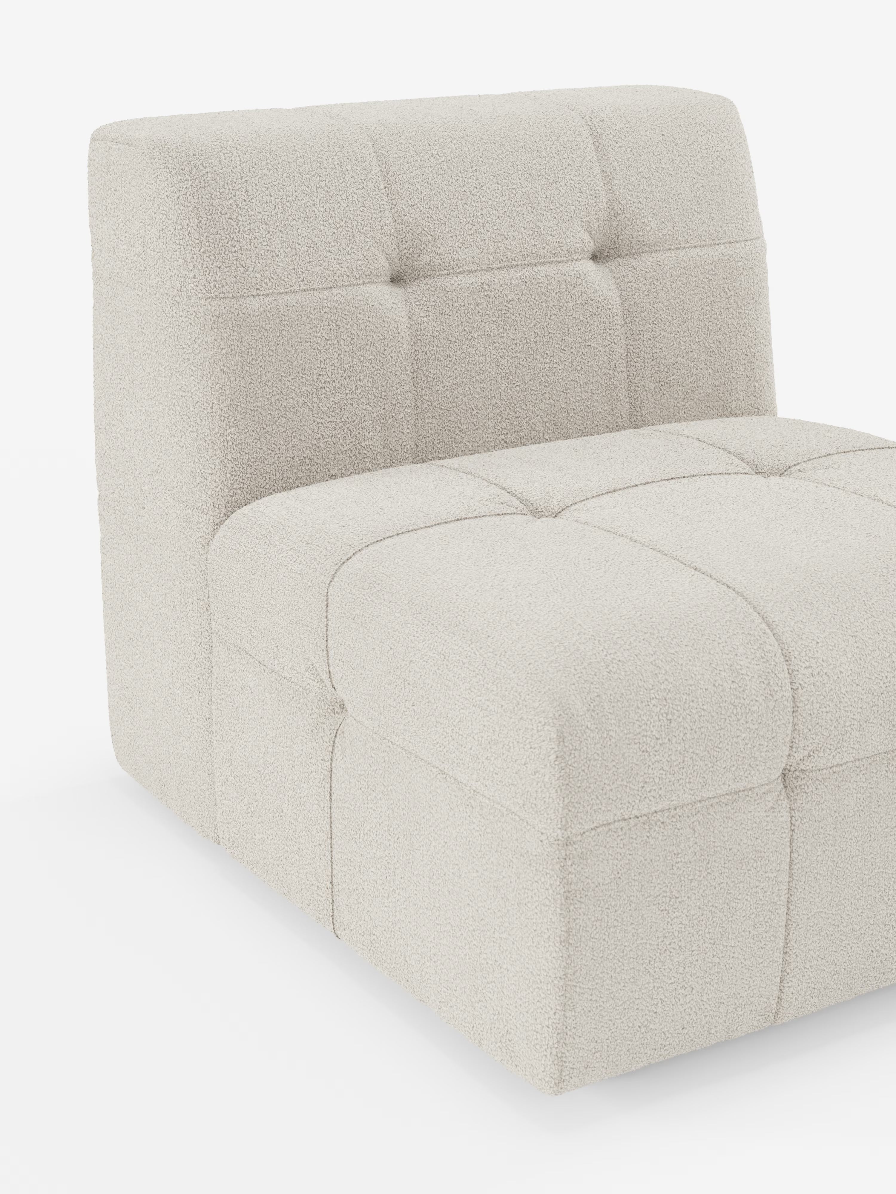 Mosaic module fauteuil 77 cm en bouclé - finition capitonnée et design en tissu détachable T21