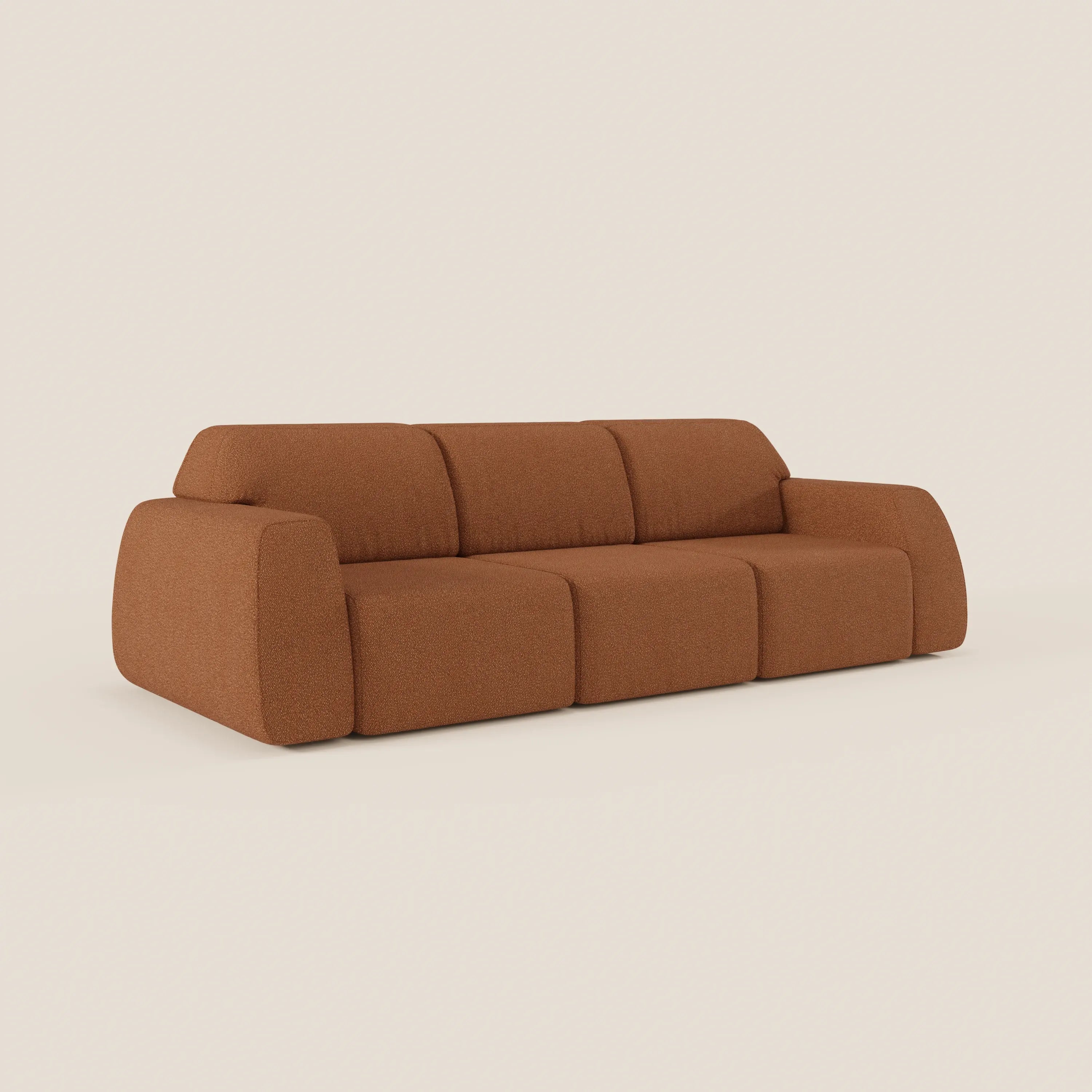 Orbit divano con 3 sedute scorrevoli e allungabili in tessuto effetto cotone smacchiabile T33 - divani.store