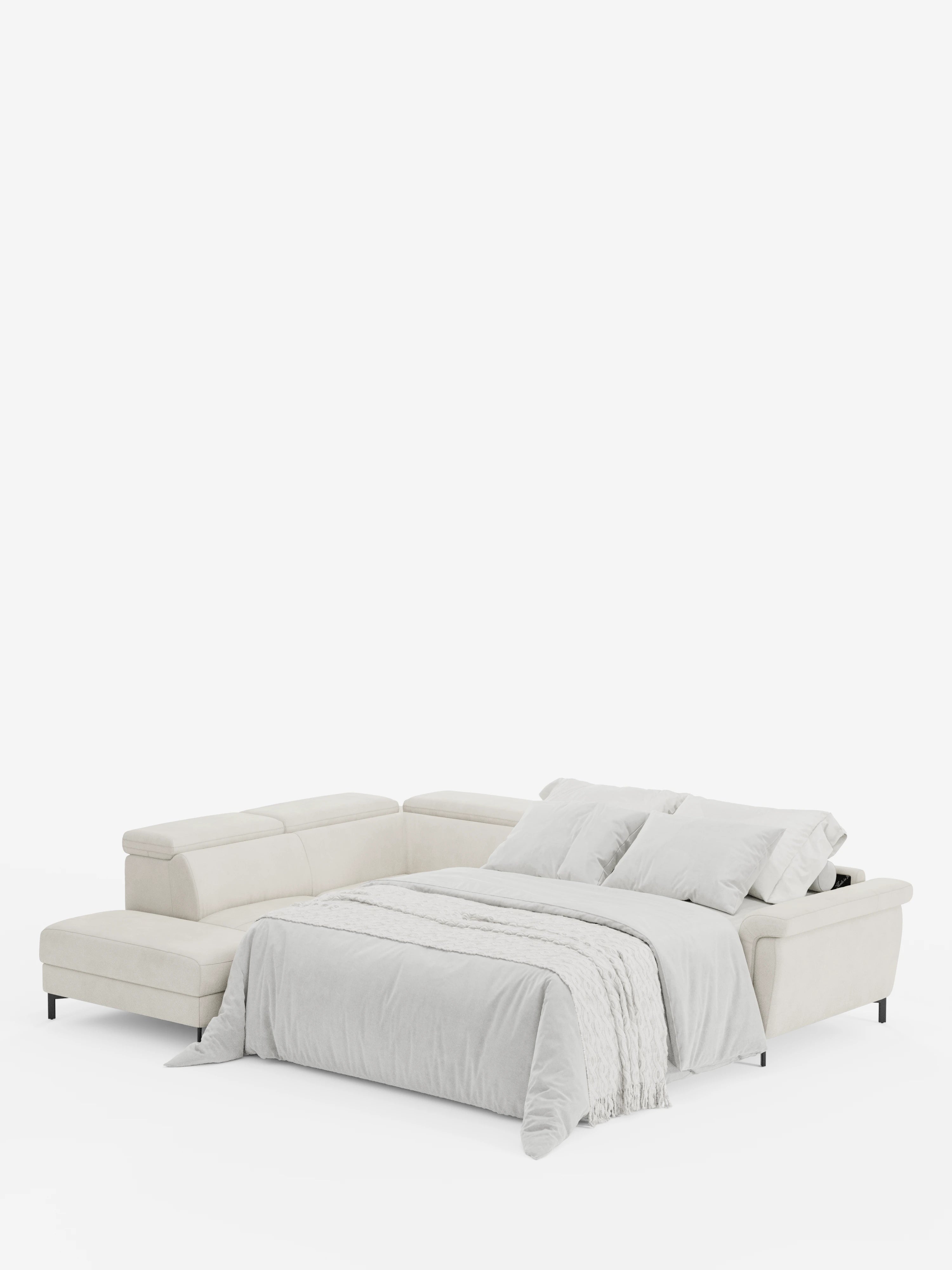 Capri canapé d'angle convertible avec Têtières Réglables et Matelas haute performance en Tissu Effet Velours Détachable T30