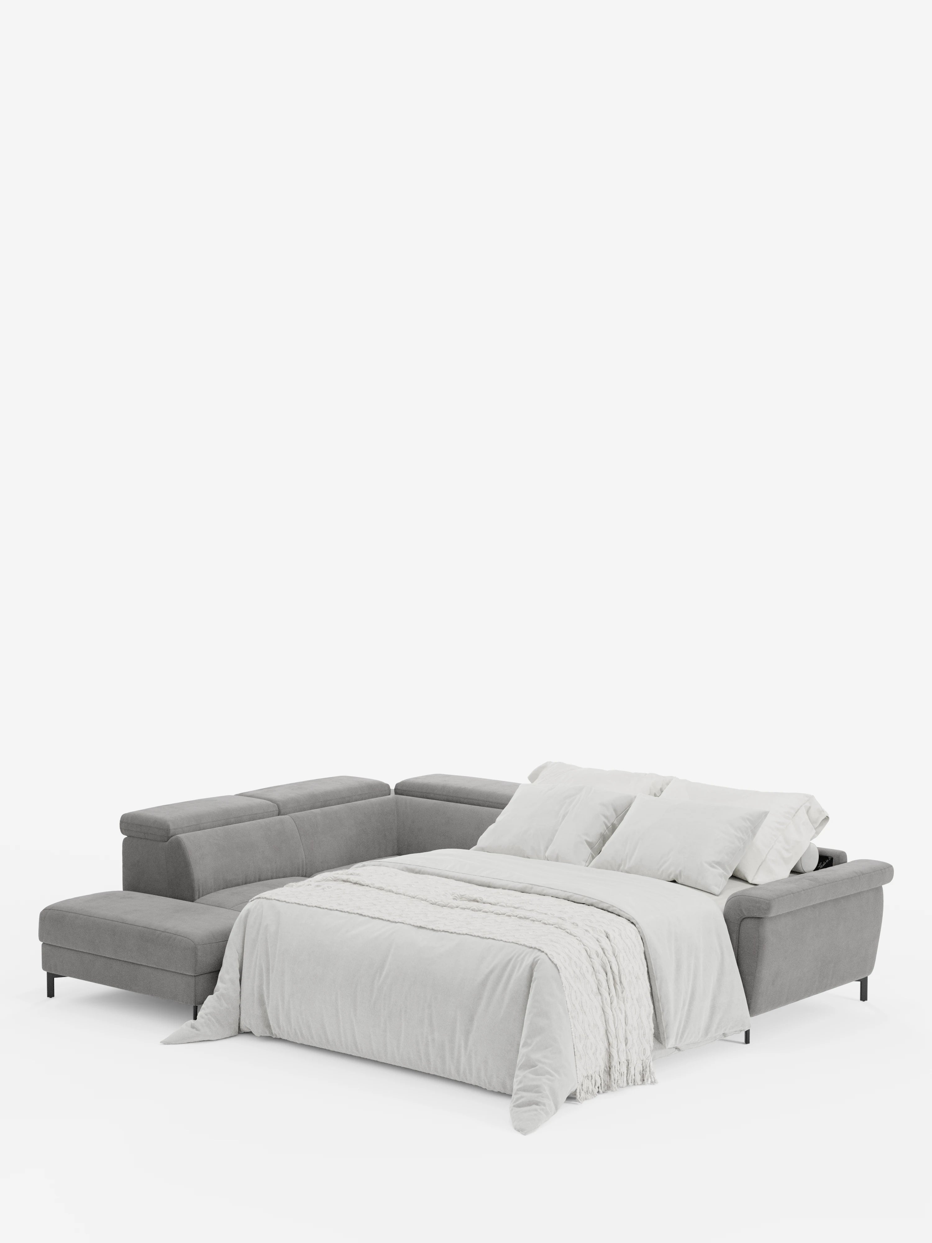Capri canapé d'angle convertible avec Têtières Réglables et Matelas haute performance en Tissu Effet Velours Détachable T30