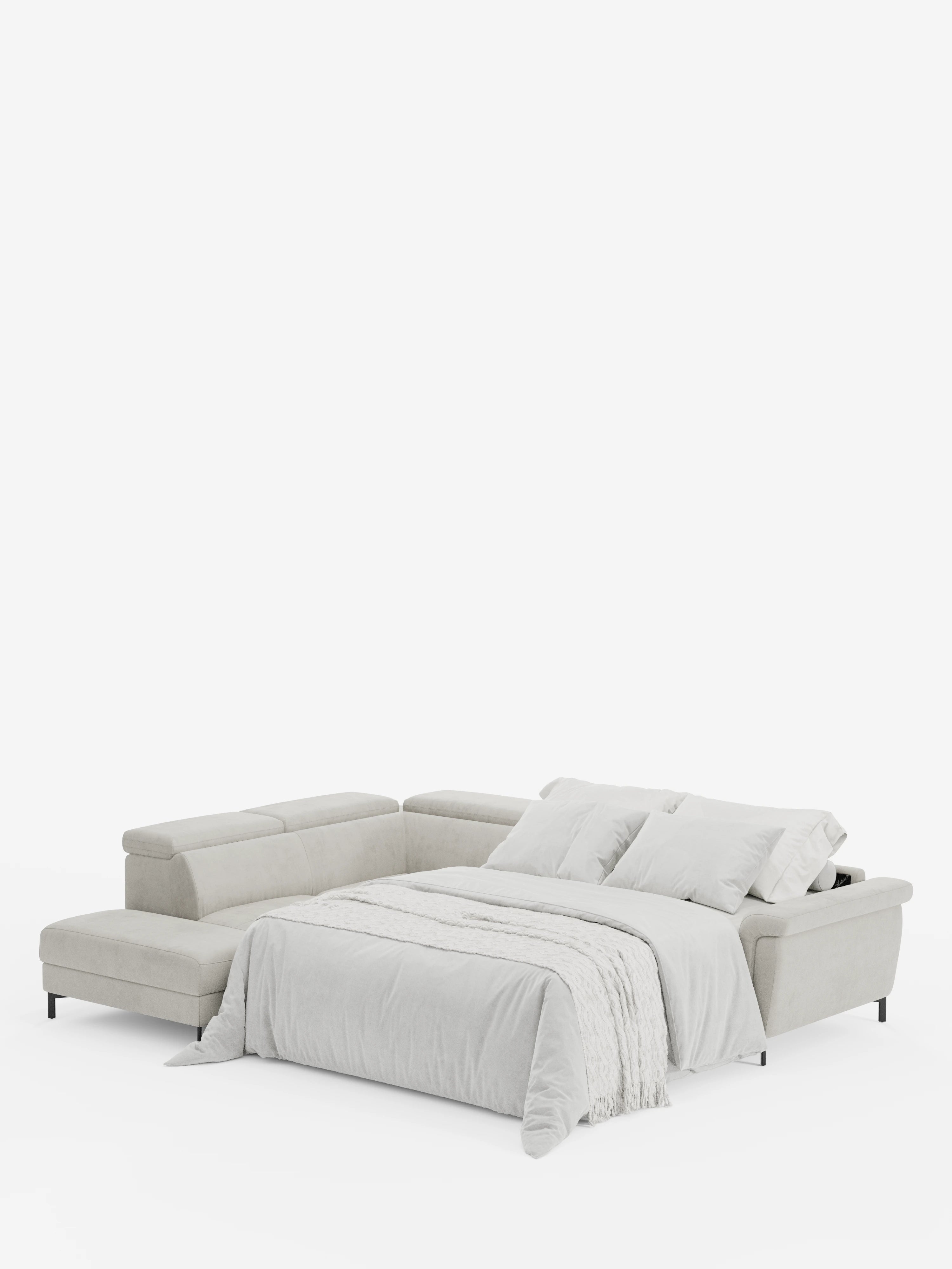Capri canapé d'angle convertible avec Têtières Réglables et Matelas haute performance en Tissu Effet Velours Détachable T30