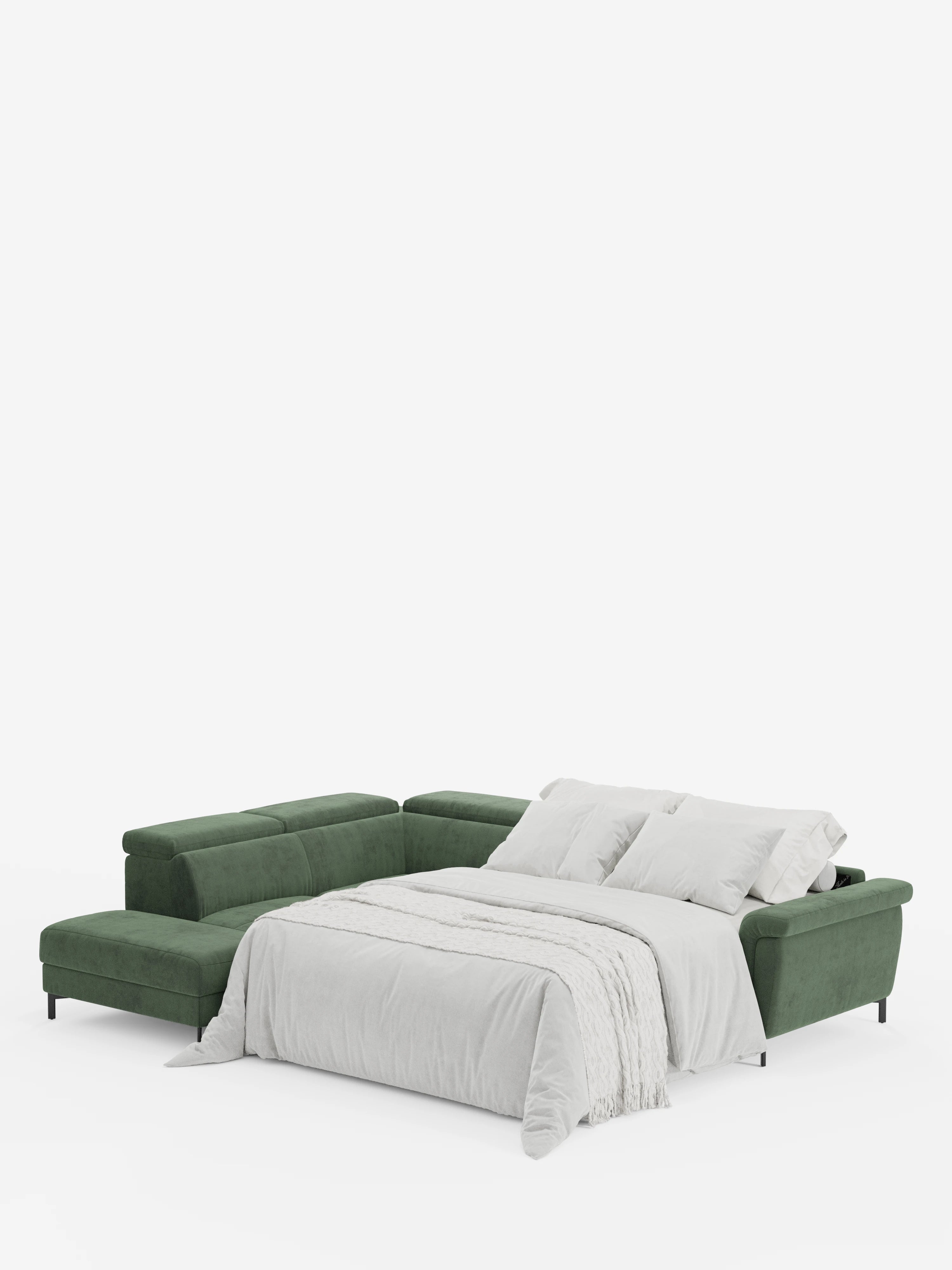 Capri canapé d'angle convertible avec Têtières Réglables et Matelas haute performance en Tissu Effet Velours Détachable T30