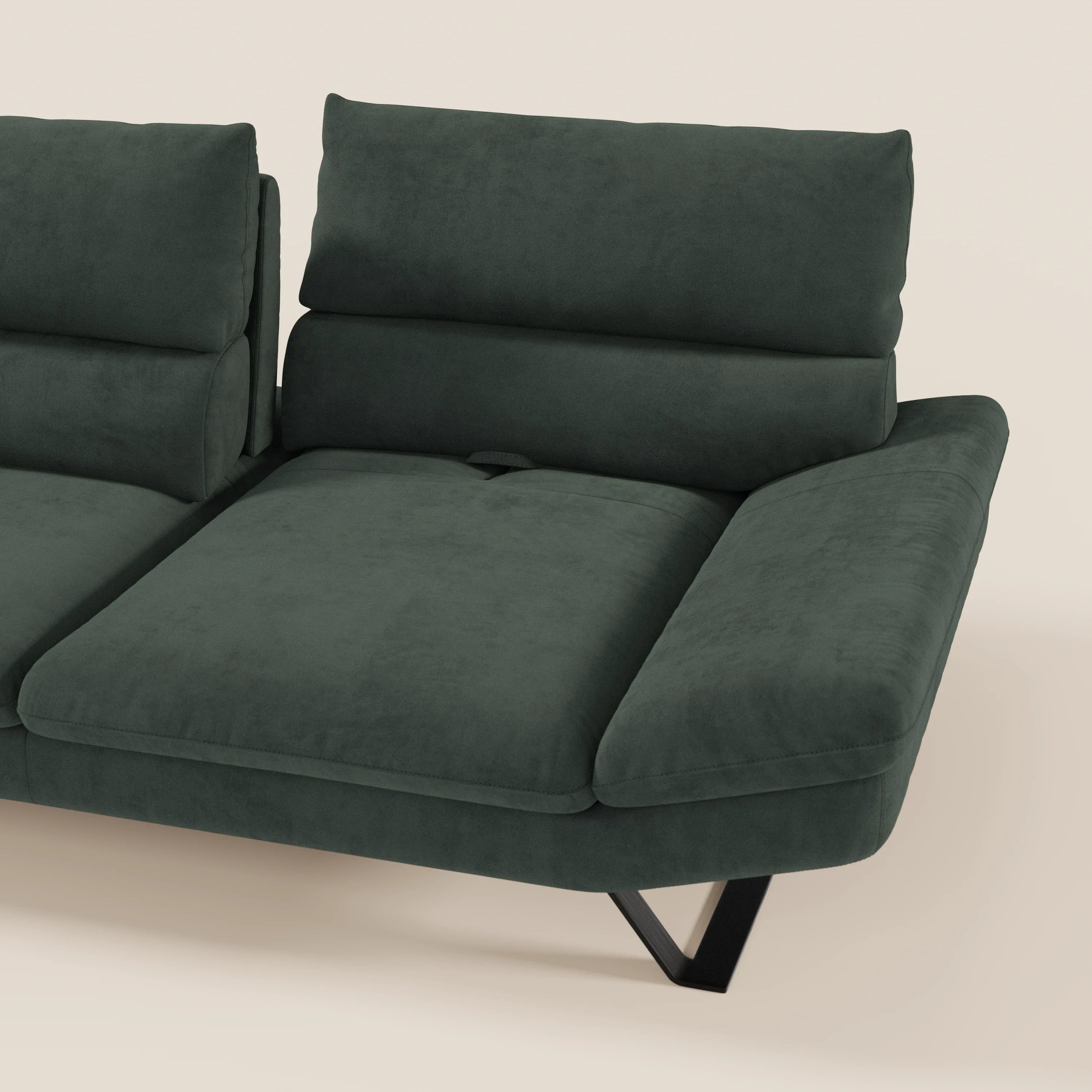 Eclipse Divano dal design moderno 2 e 3 posti con schienali traslanti - piedini alti in elegante microfibra smacchiabile T11 - divani.store