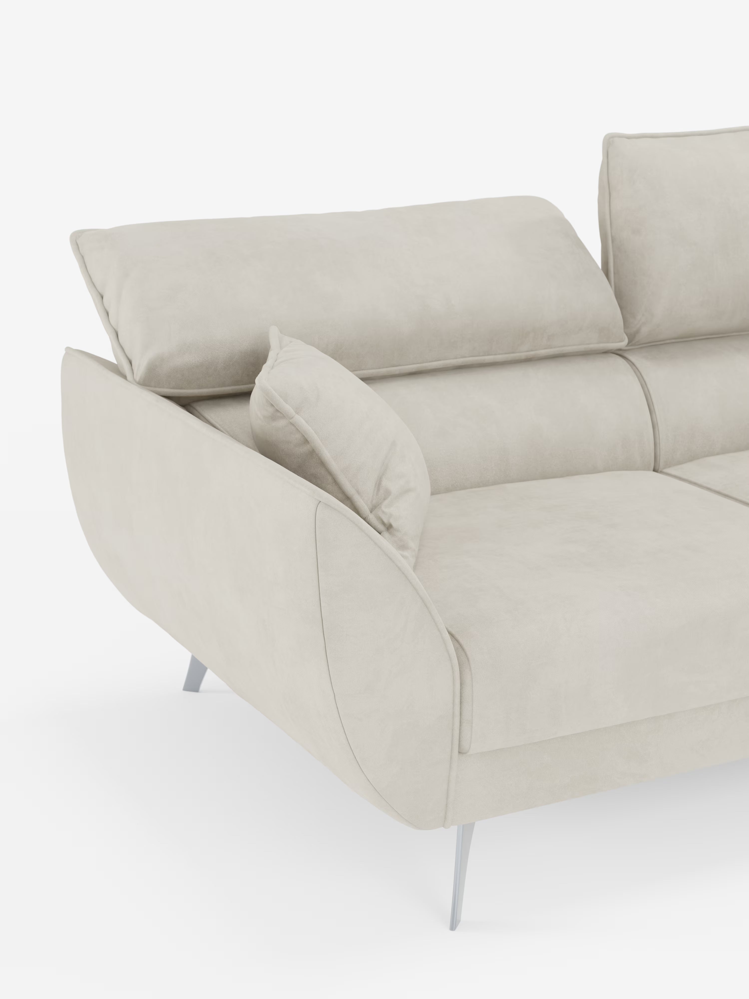 Michelangelo Canapé 2 et 3 places avec assises coulissantes et têtières réglables en tissu détachable T30