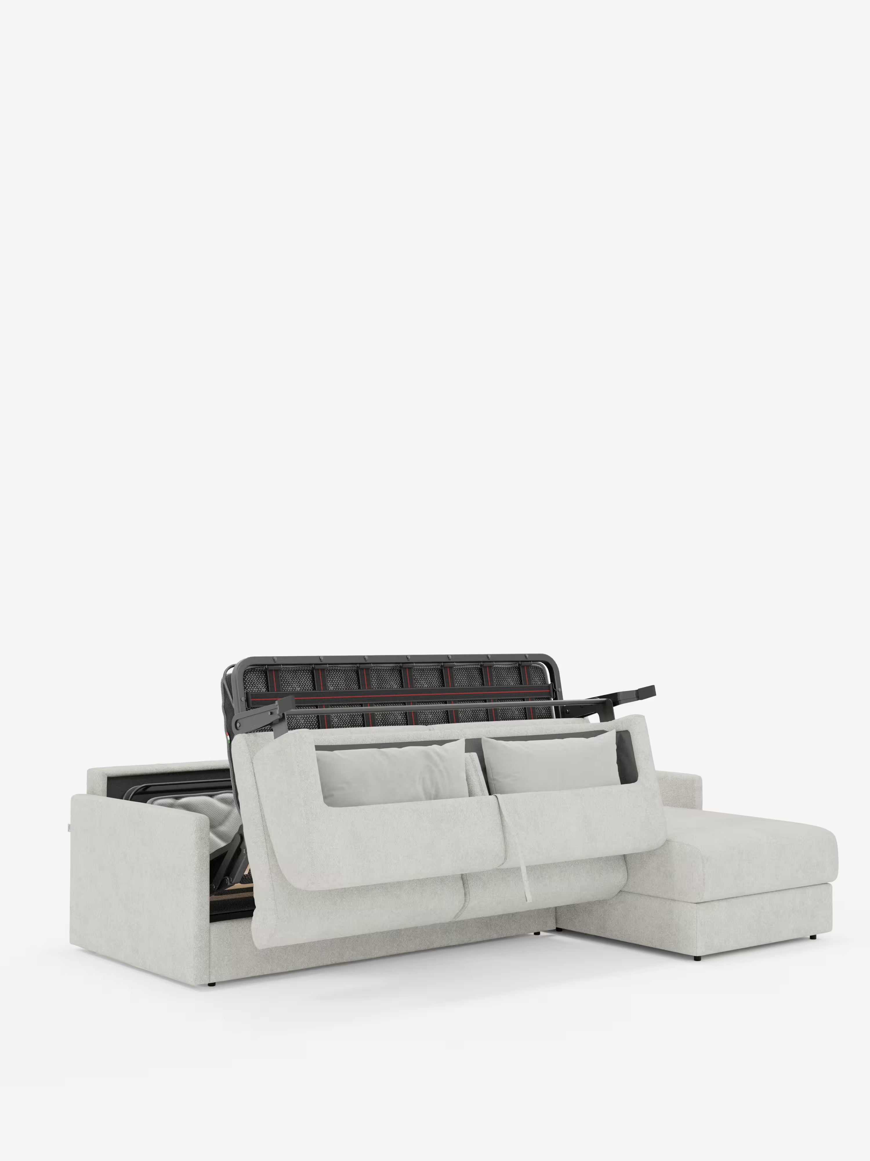 Tommy Divano Letto con penisola contenitore - design minimal e sfoderabile in tessuto smacchiabile simil cotone T33