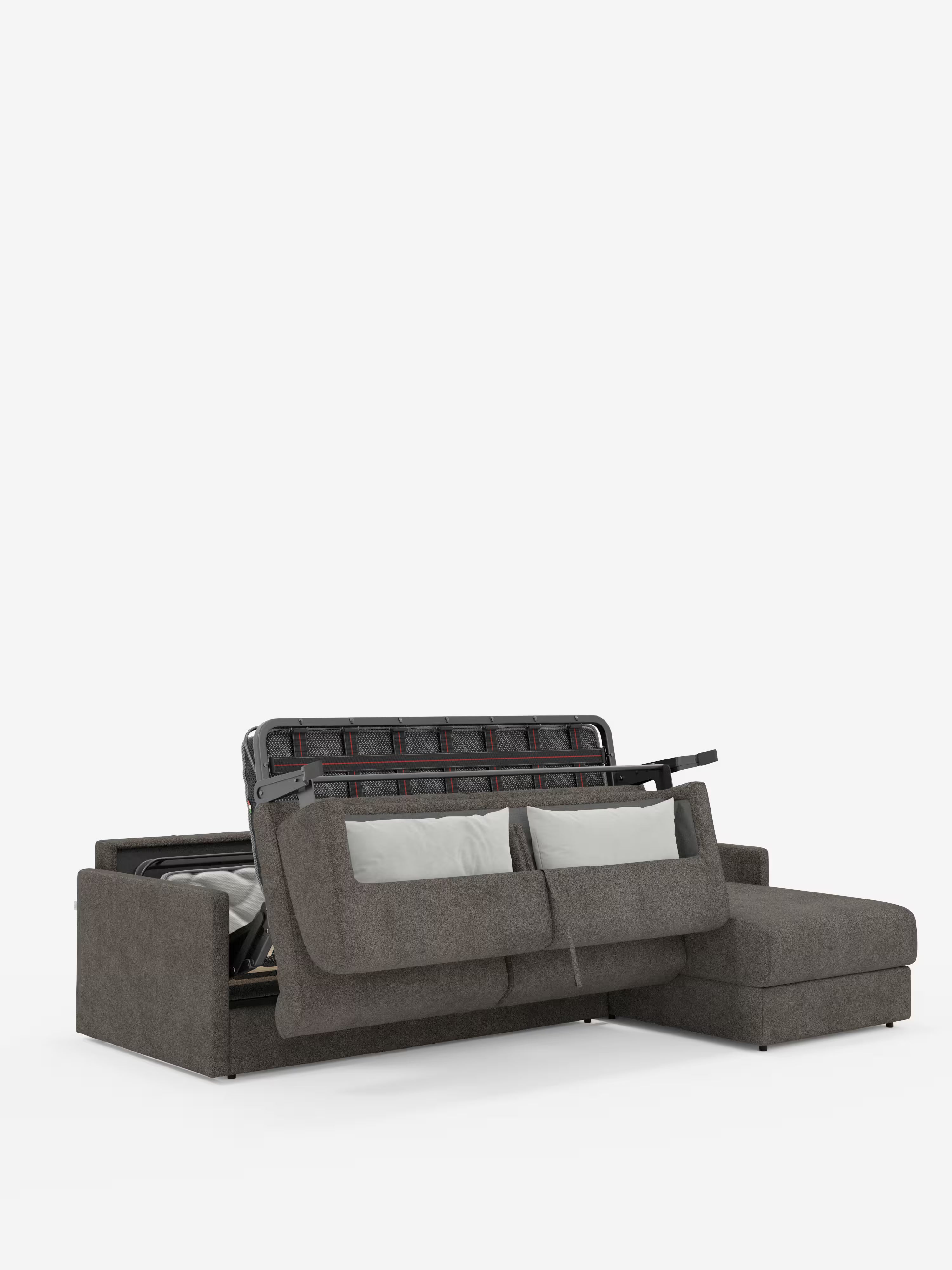 Tommy Divano Letto con penisola contenitore - design minimal e sfoderabile in tessuto smacchiabile simil cotone T33