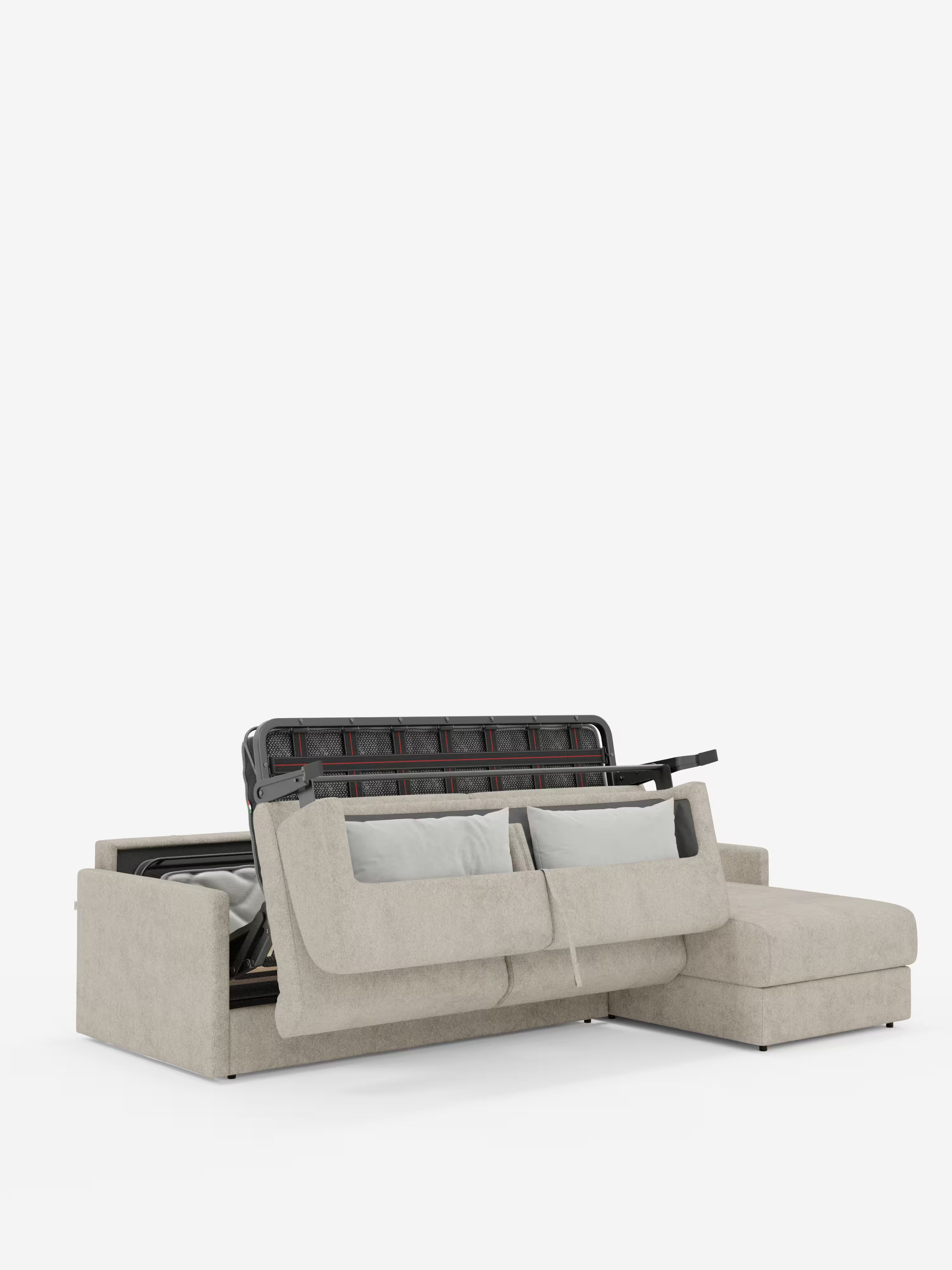 Tommy Divano Letto con penisola contenitore - design minimal e sfoderabile in tessuto smacchiabile simil cotone T33