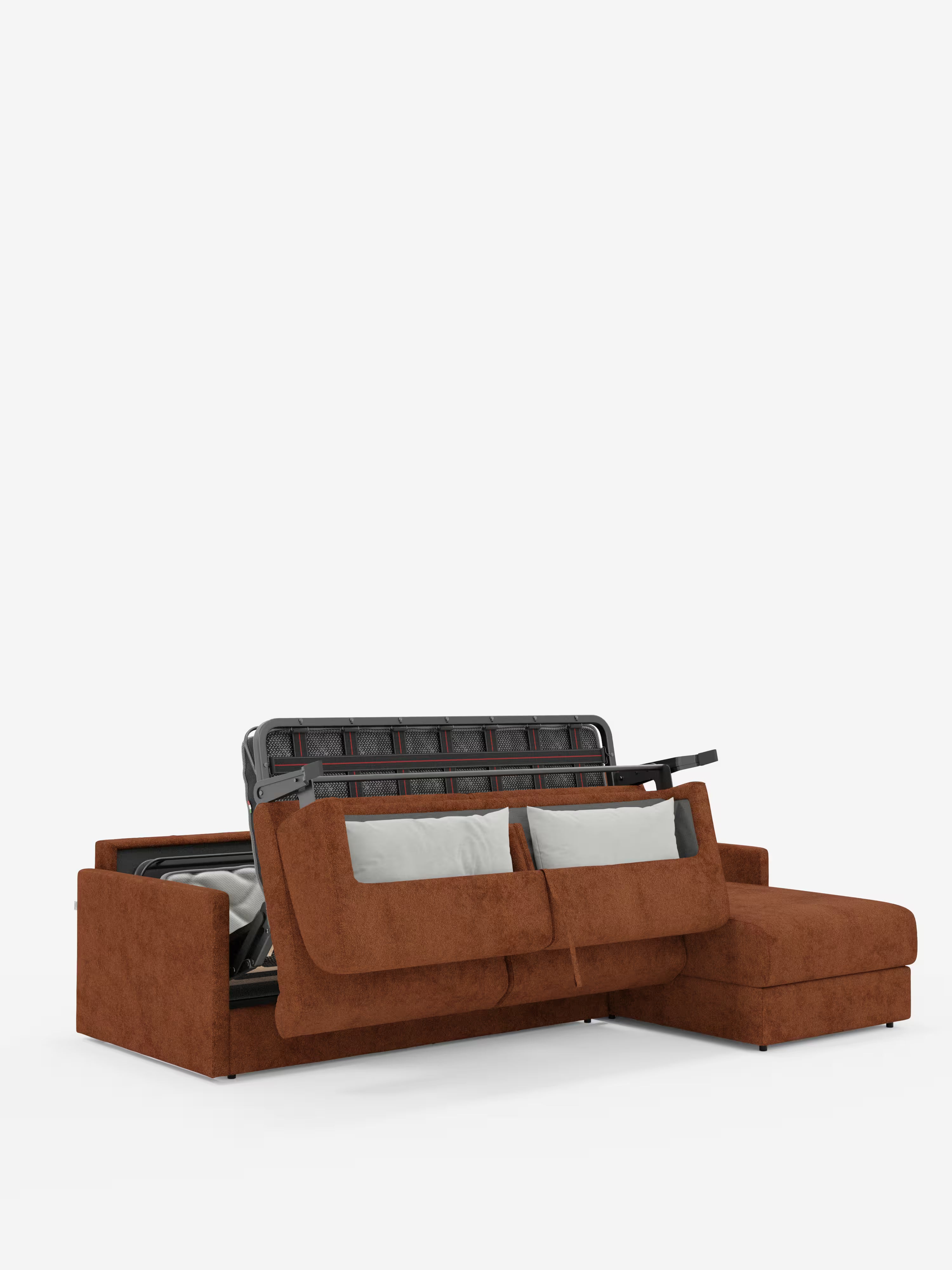 Tommy Divano Letto con penisola contenitore - design minimal e sfoderabile in tessuto smacchiabile simil cotone T33