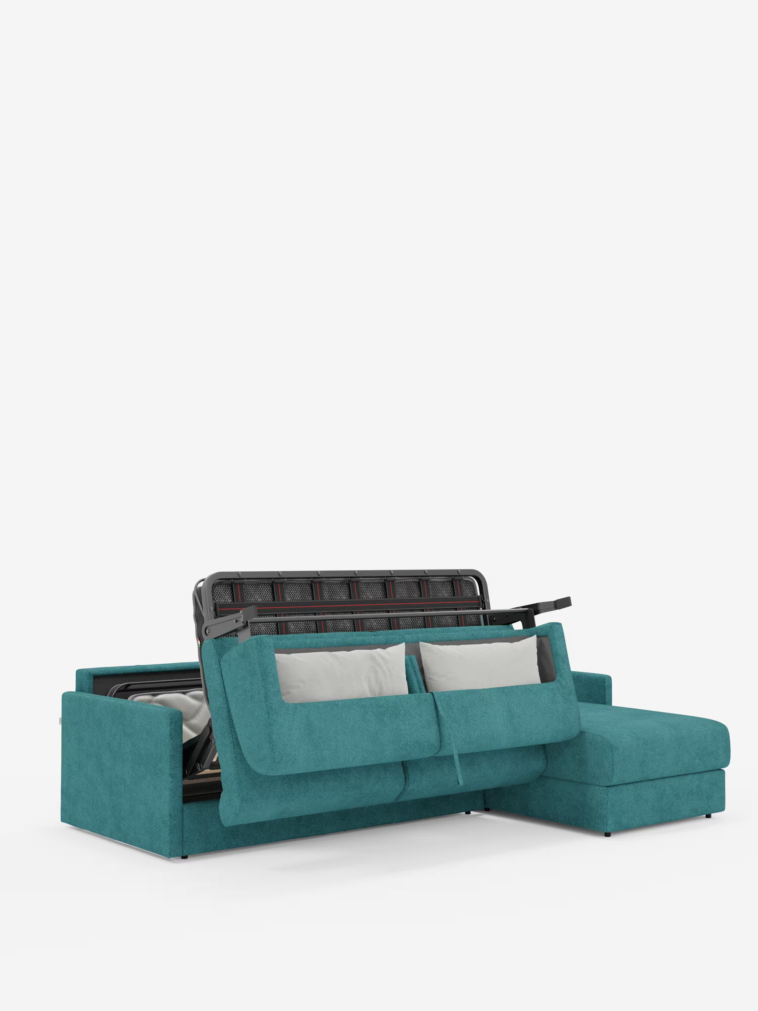 Tommy Divano Letto con penisola contenitore - design minimal e sfoderabile in tessuto smacchiabile simil cotone T33