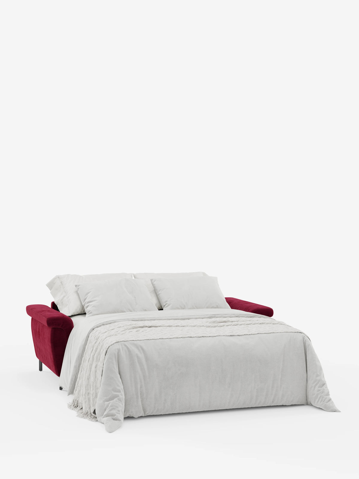 Capri canapé convertible design avec pieds hauts - têtières réglables en tissu raffiné effet velours détachable T30
