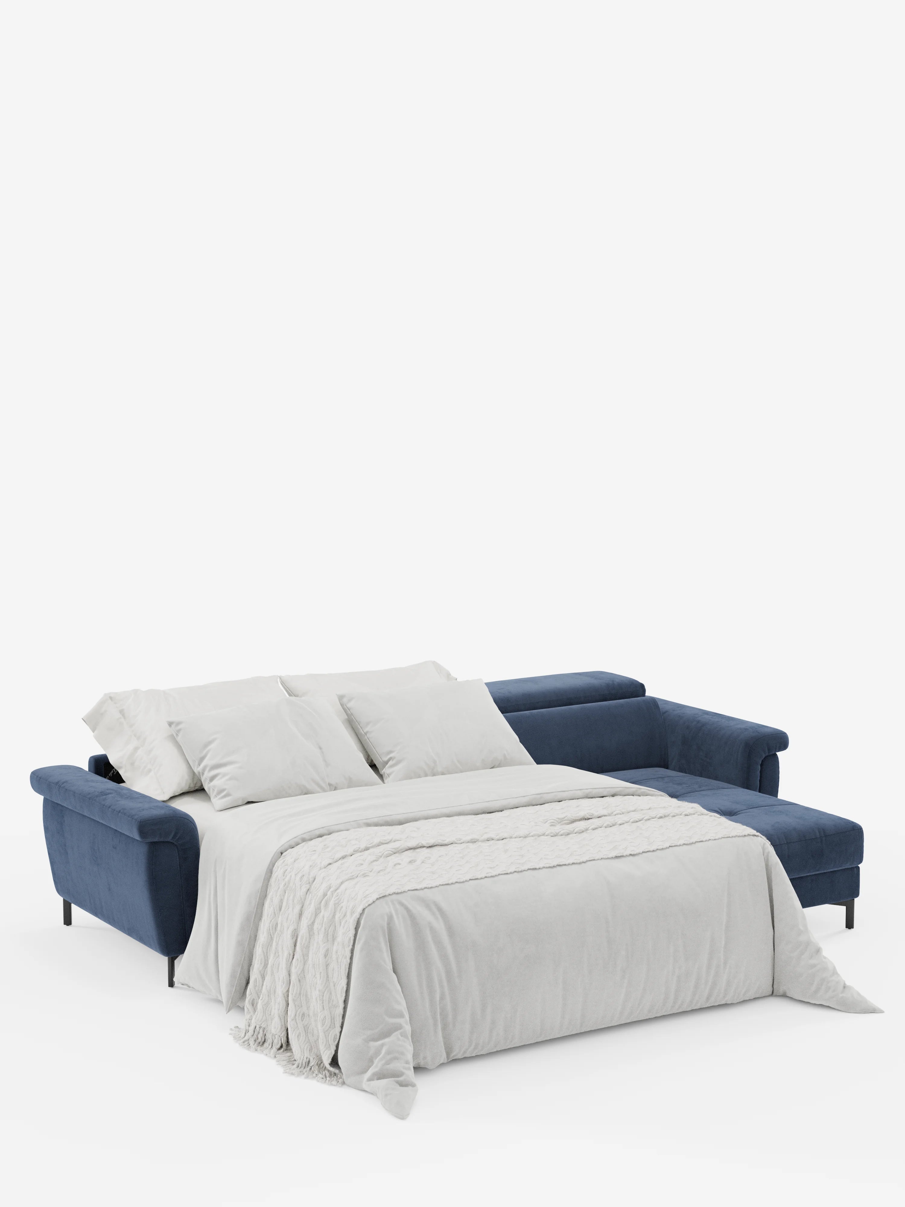 Capri canapé convertible avec méridienne coffre et têtières réglables - Tissu Effet Velours Détachable T30