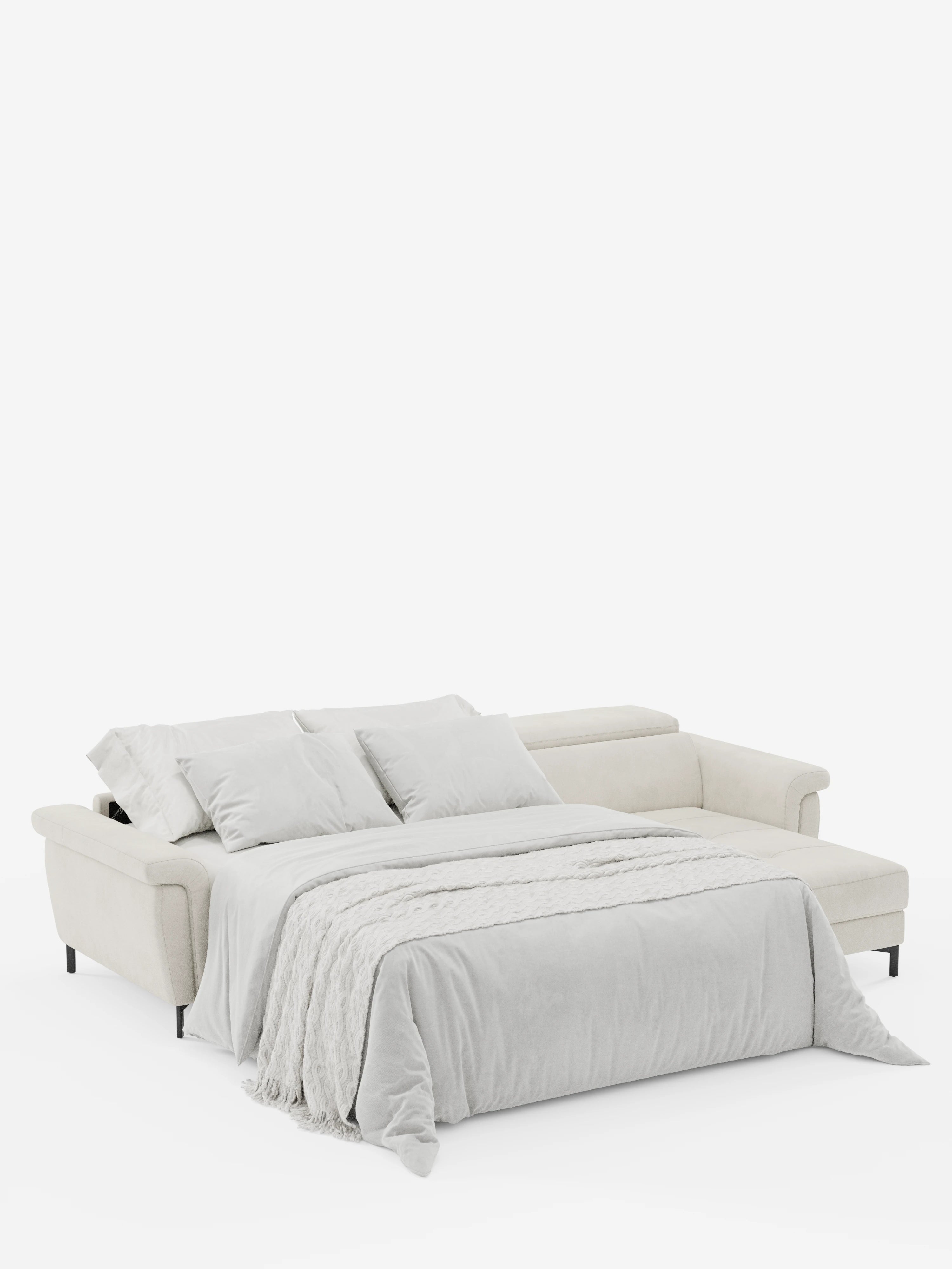 Capri canapé convertible avec méridienne coffre et têtières réglables - Tissu Effet Velours Détachable T30
