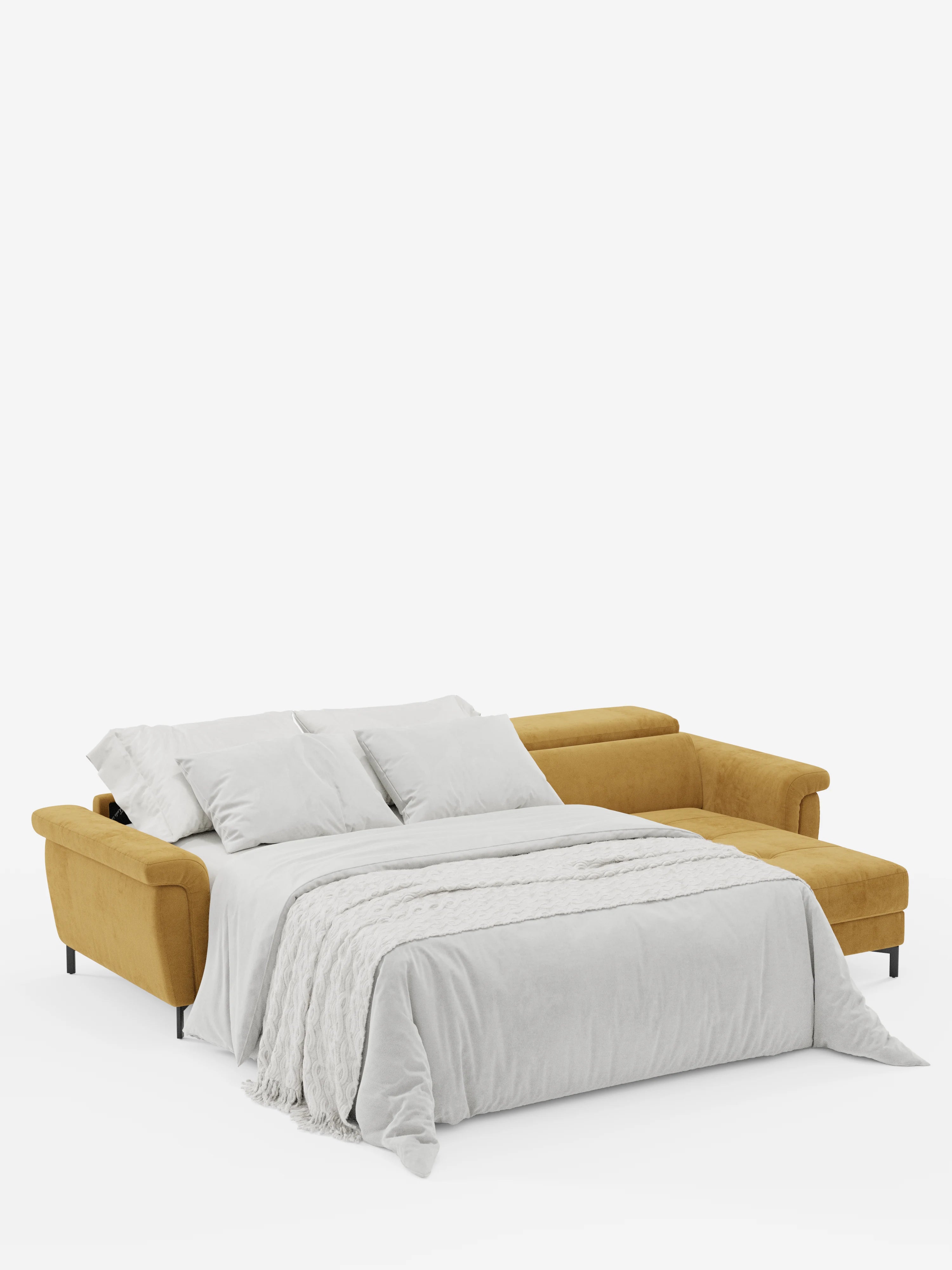Capri canapé convertible avec méridienne coffre et têtières réglables - Tissu Effet Velours Détachable T30