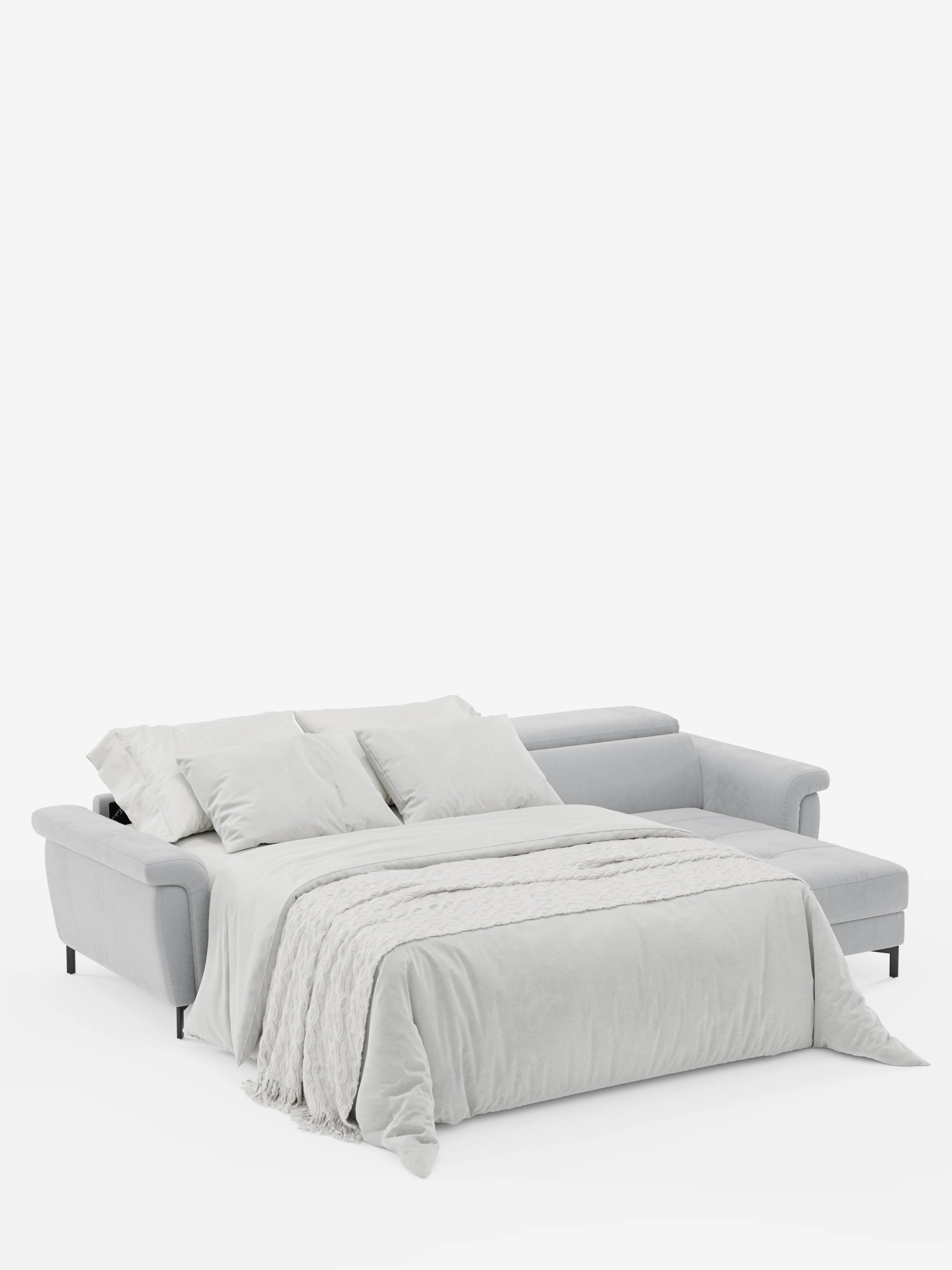Capri canapé convertible avec méridienne coffre et têtières réglables - Tissu Effet Velours Détachable T30