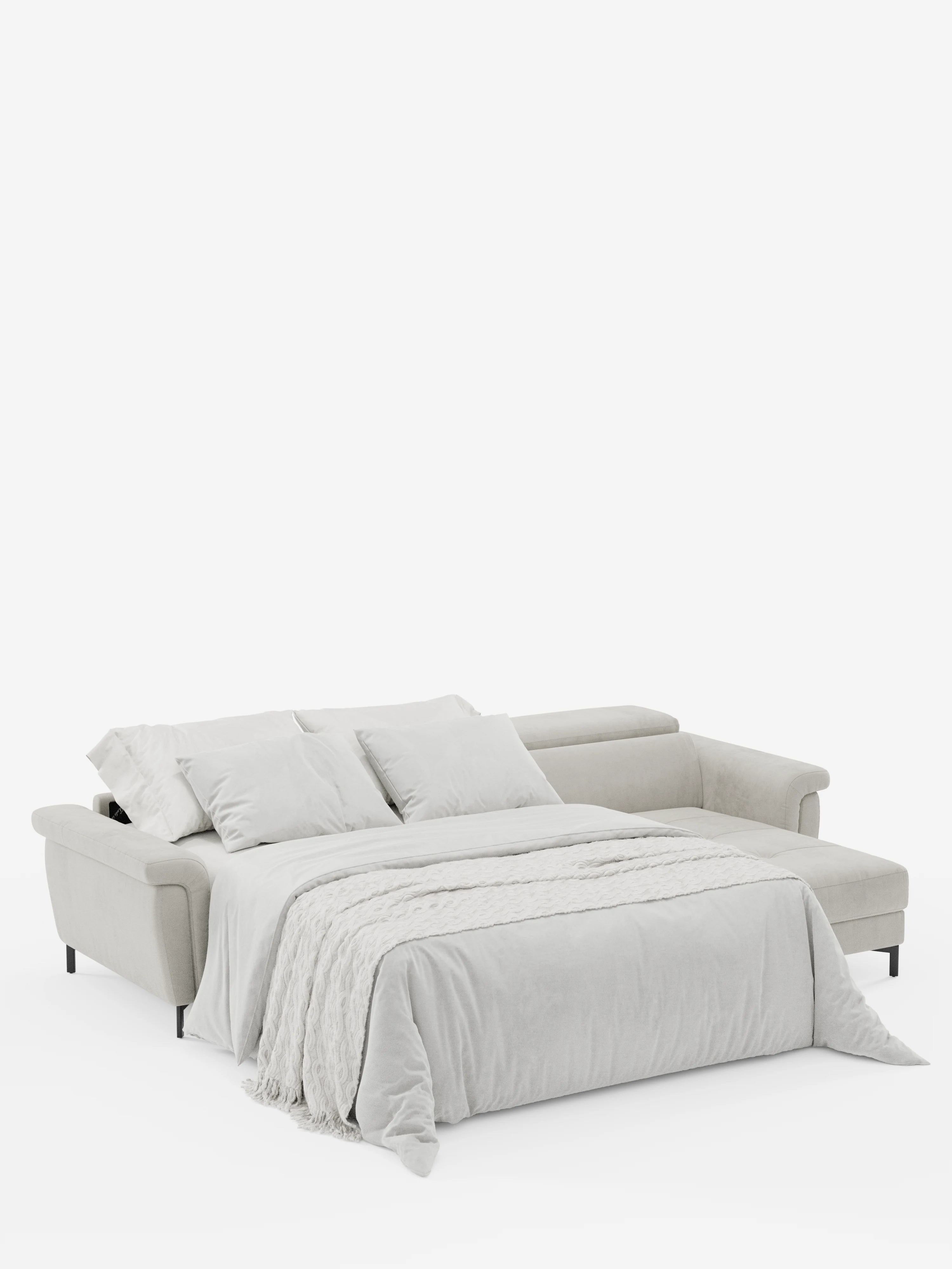 Capri canapé convertible avec méridienne coffre et têtières réglables - Tissu Effet Velours Détachable T30