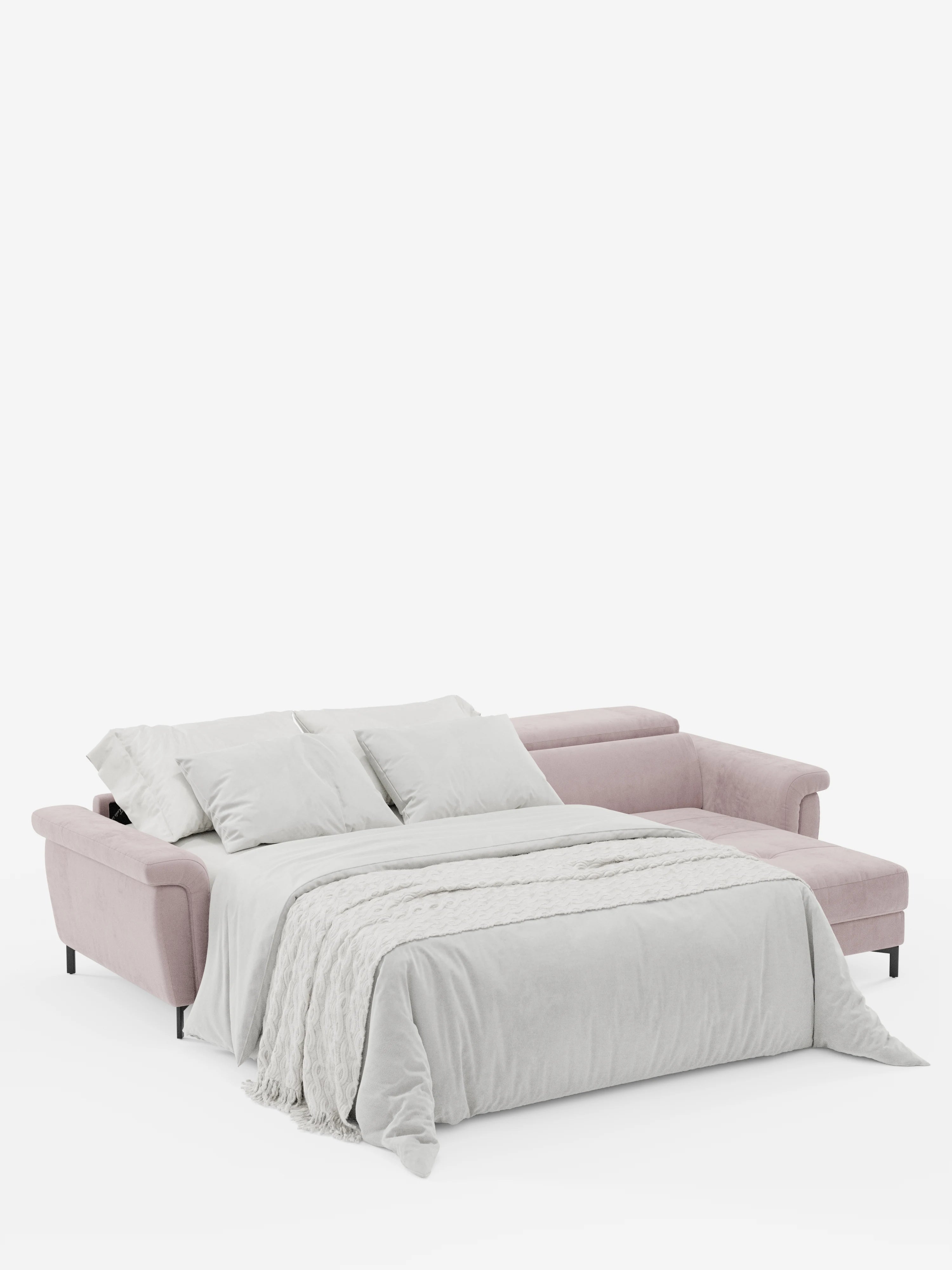 Capri canapé convertible avec méridienne coffre et têtières réglables - Tissu Effet Velours Détachable T30