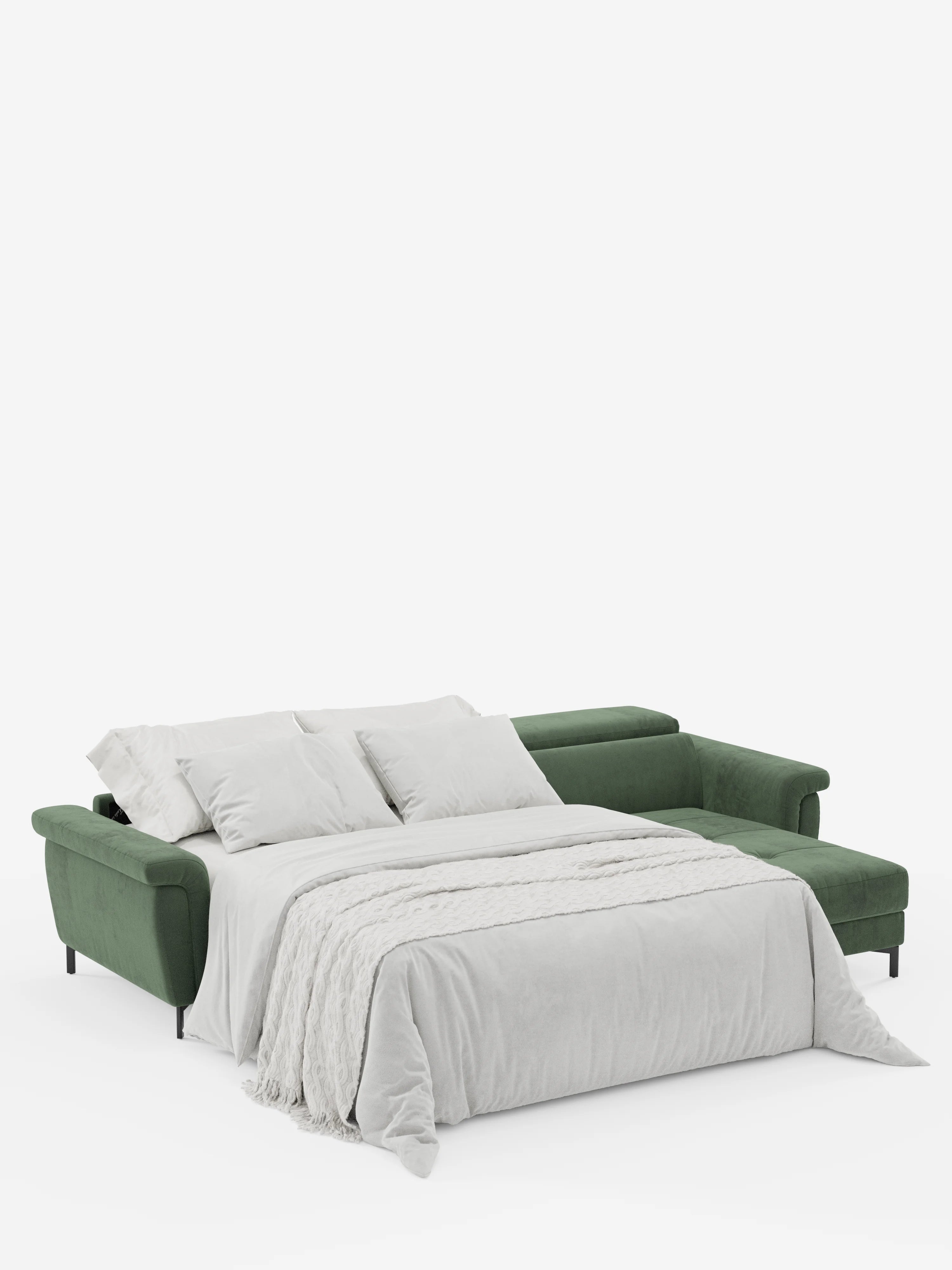 Capri canapé convertible avec méridienne coffre et têtières réglables - Tissu Effet Velours Détachable T30