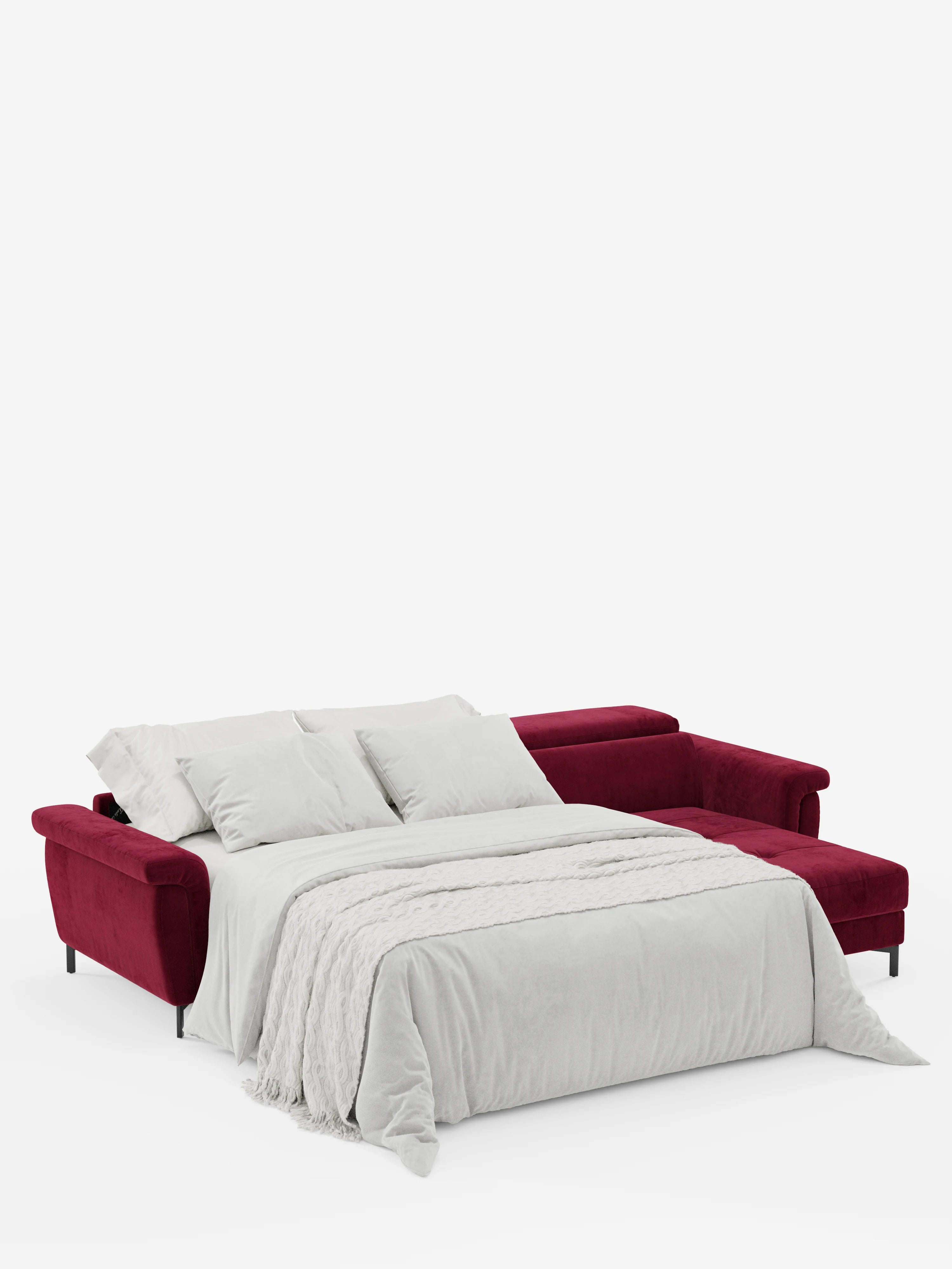 Capri canapé convertible avec méridienne coffre et têtières réglables - Tissu Effet Velours Détachable T30