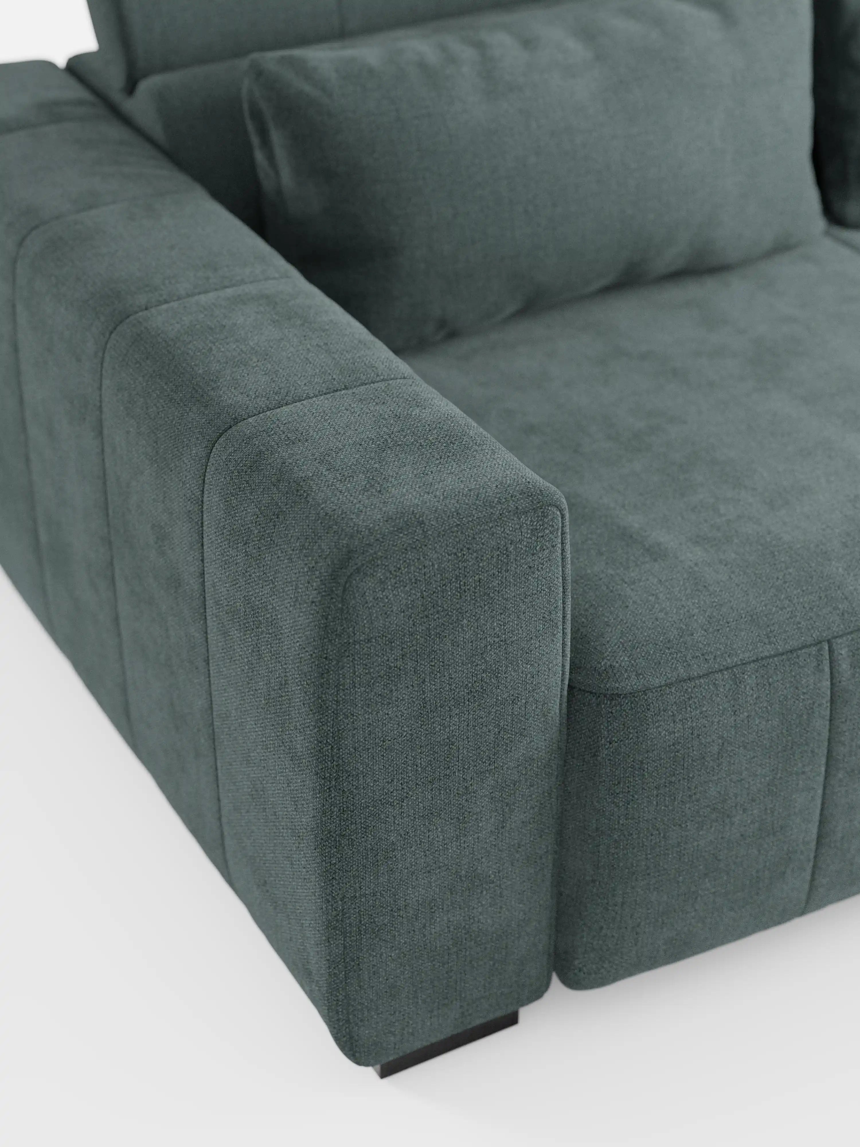 Doric canapé 3 places avec assises extensibles via relax électrique - appuie-tête inclinable en tissu anti-taches T23