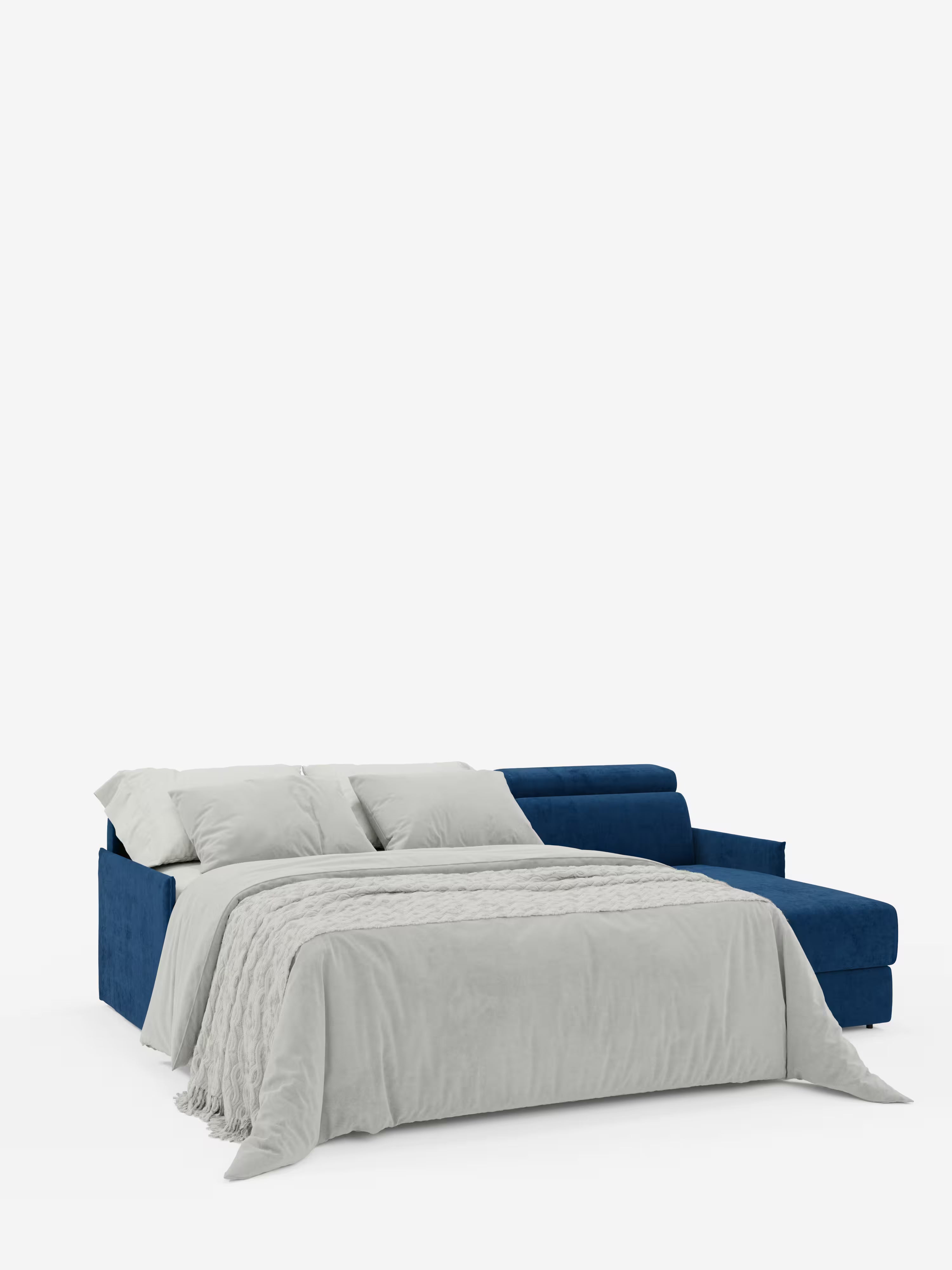 Miryam canapé convertible d'angle compact - têtières inclinables et méridienne coffre en tissu détachable T31