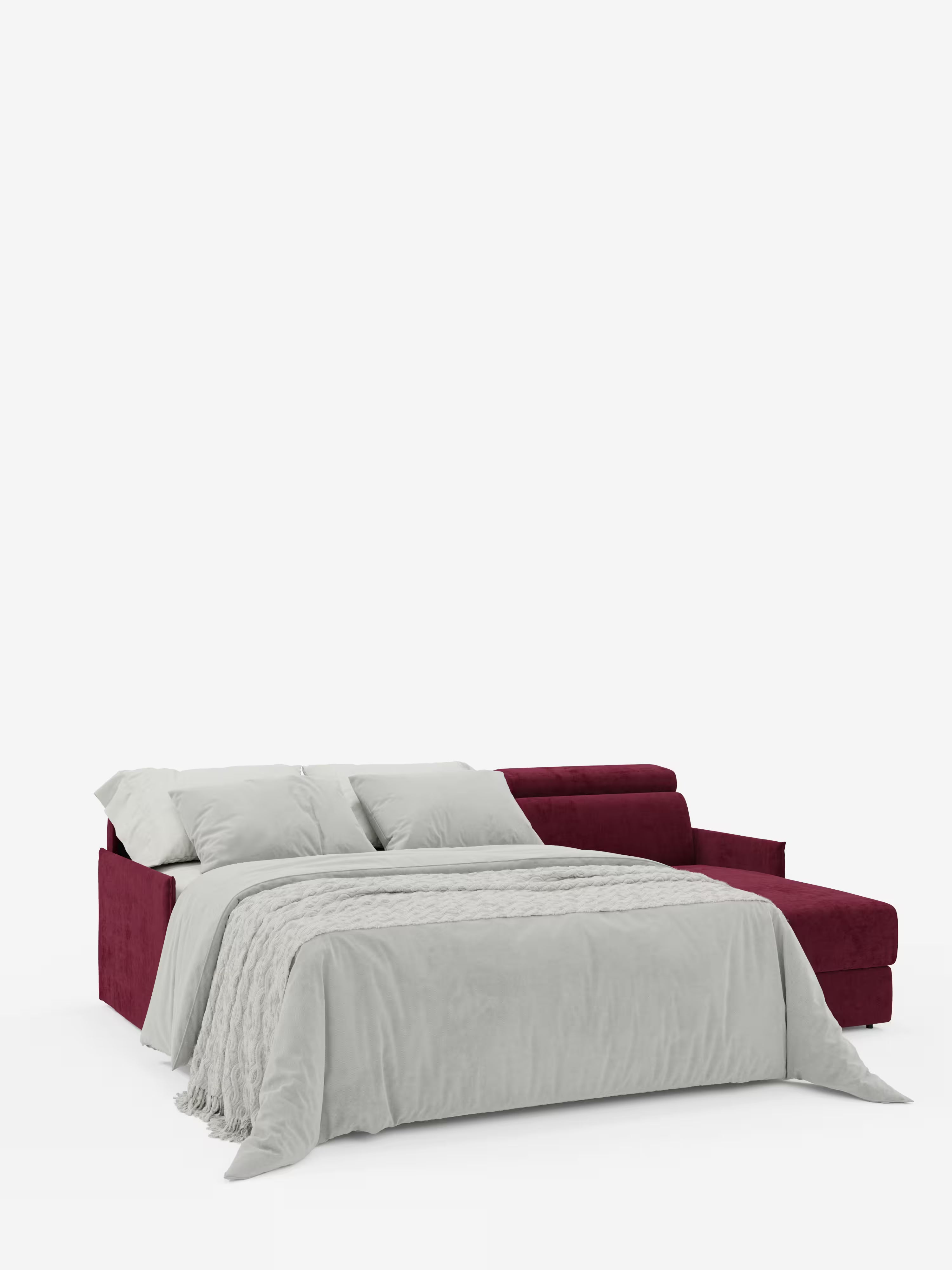 Miryam canapé convertible d'angle compact - têtières inclinables et méridienne coffre en tissu détachable T31