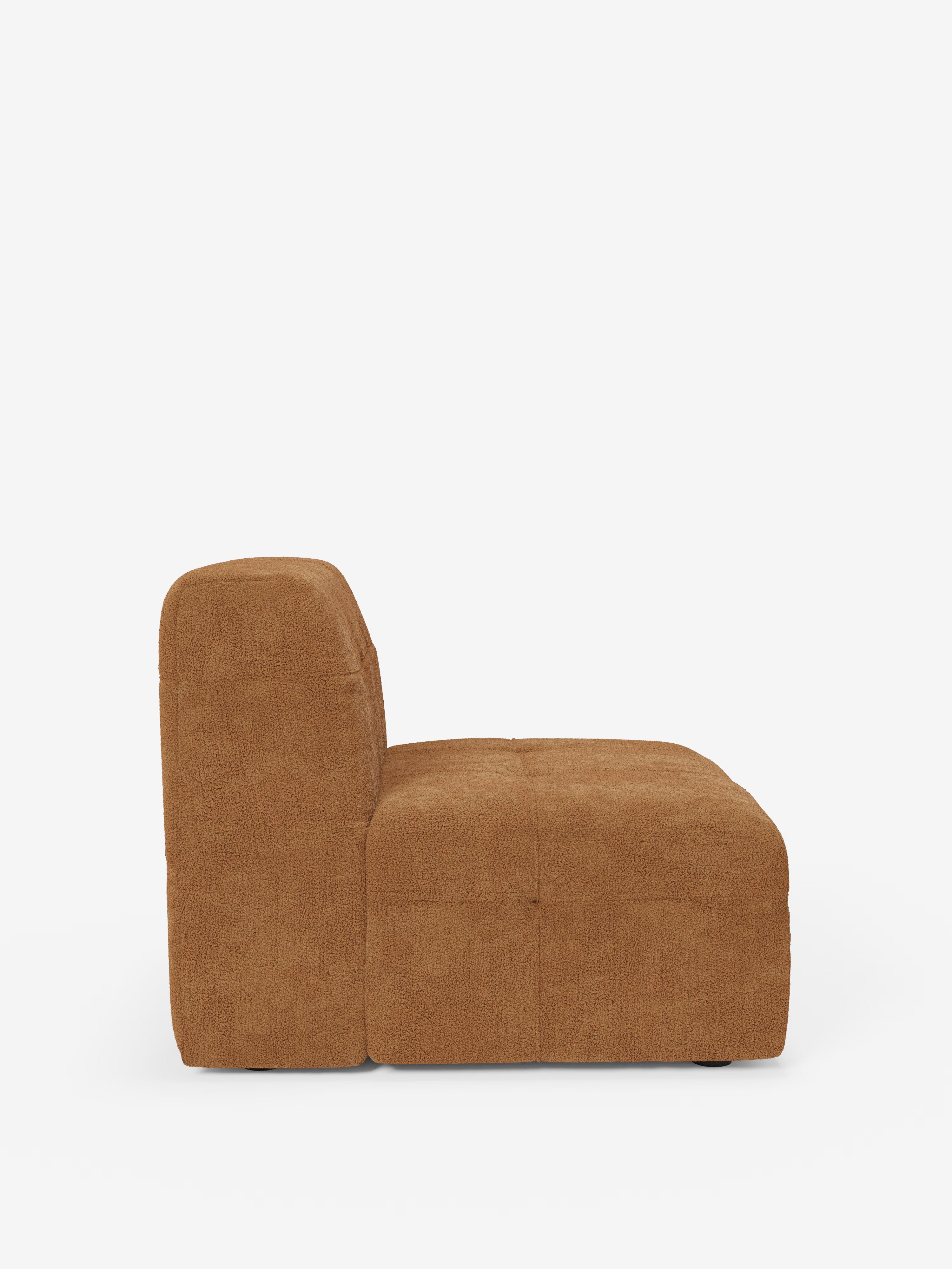 Mosaic module fauteuil 77 cm en bouclé - finition capitonnée et design en tissu détachable T21