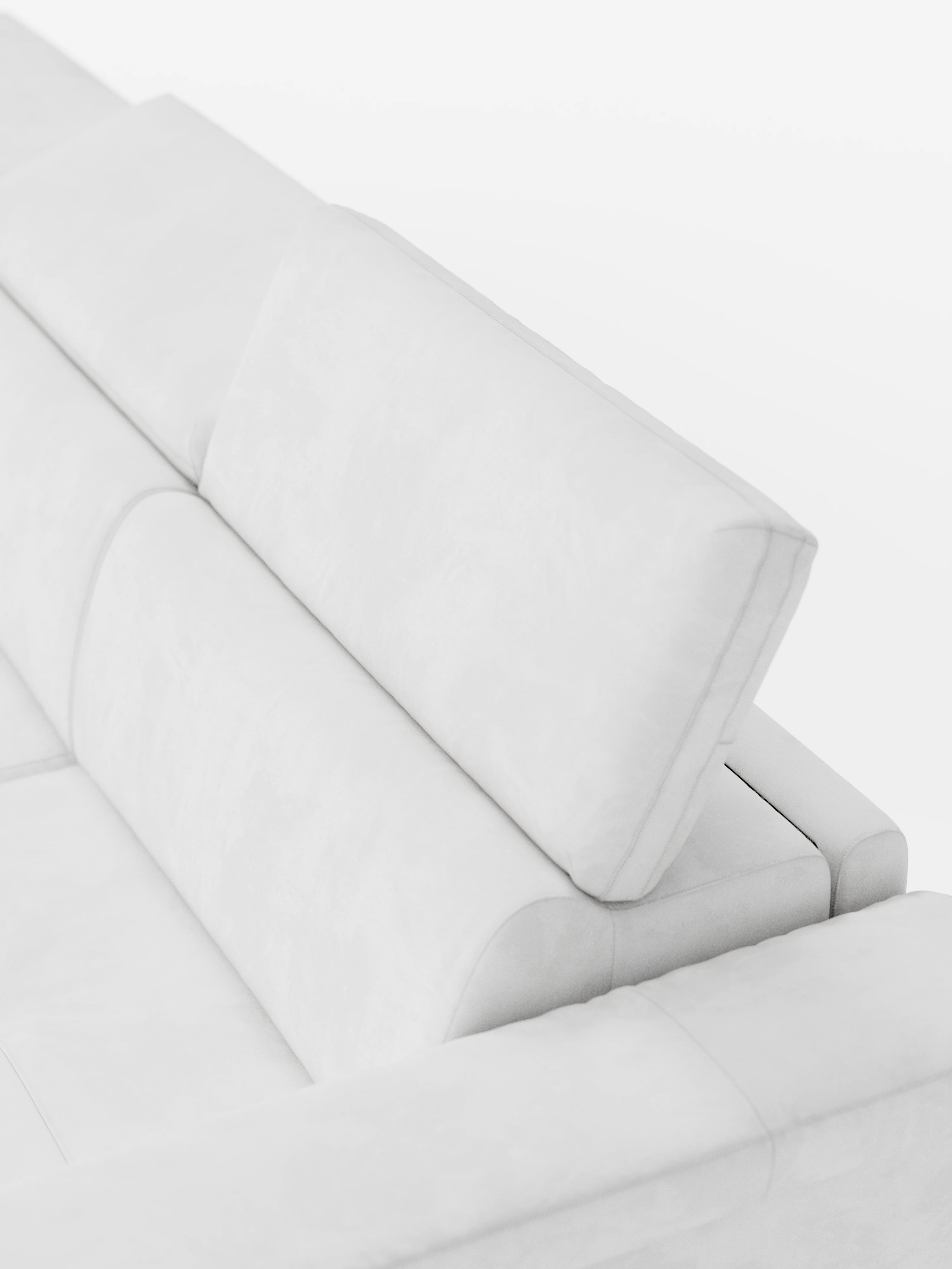 Capri canapé d'angle convertible avec Têtières Réglables et Matelas haute performance en Tissu Effet Velours Détachable T30