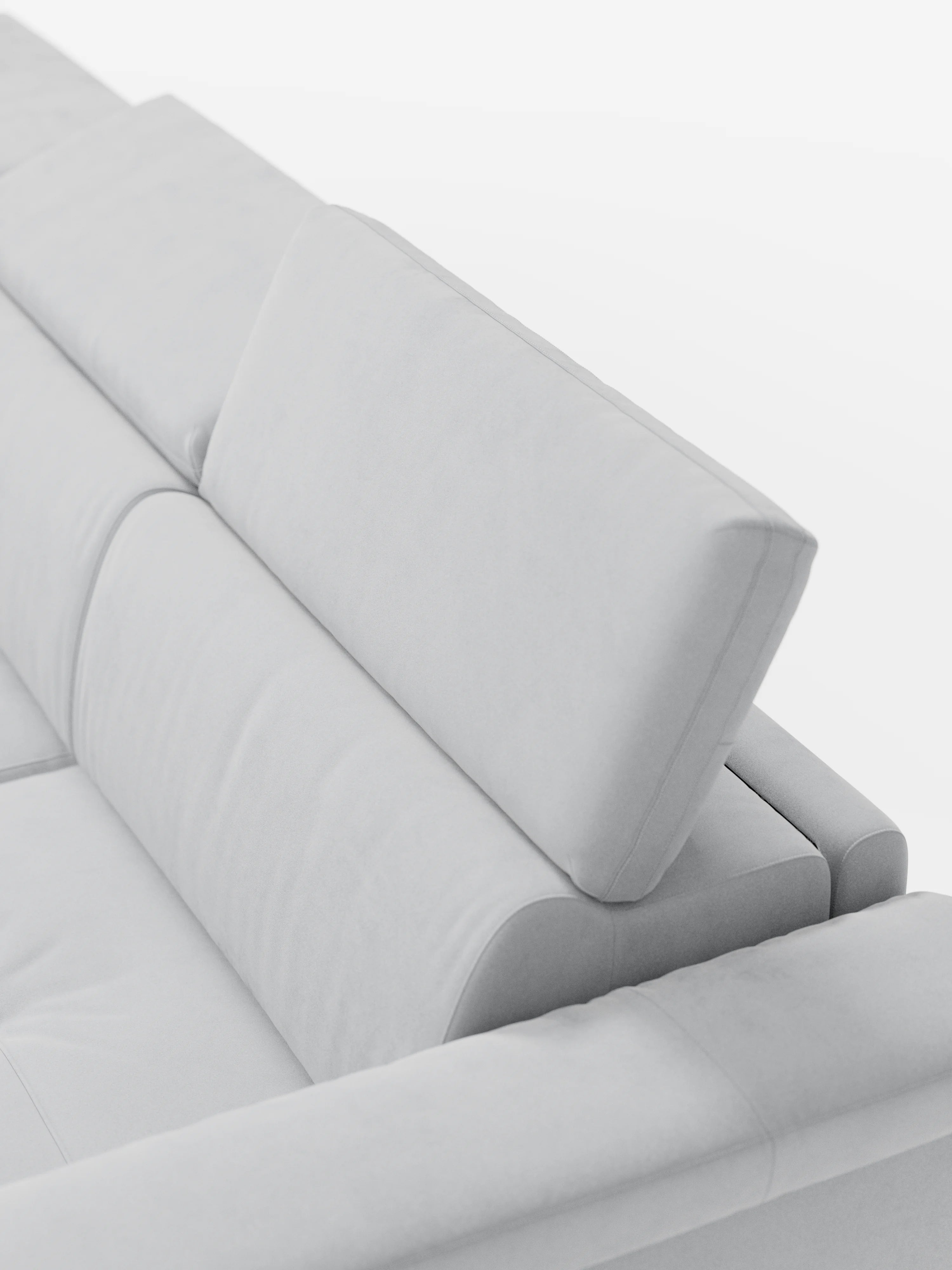 Capri canapé d'angle convertible avec Têtières Réglables et Matelas haute performance en Tissu Effet Velours Détachable T30