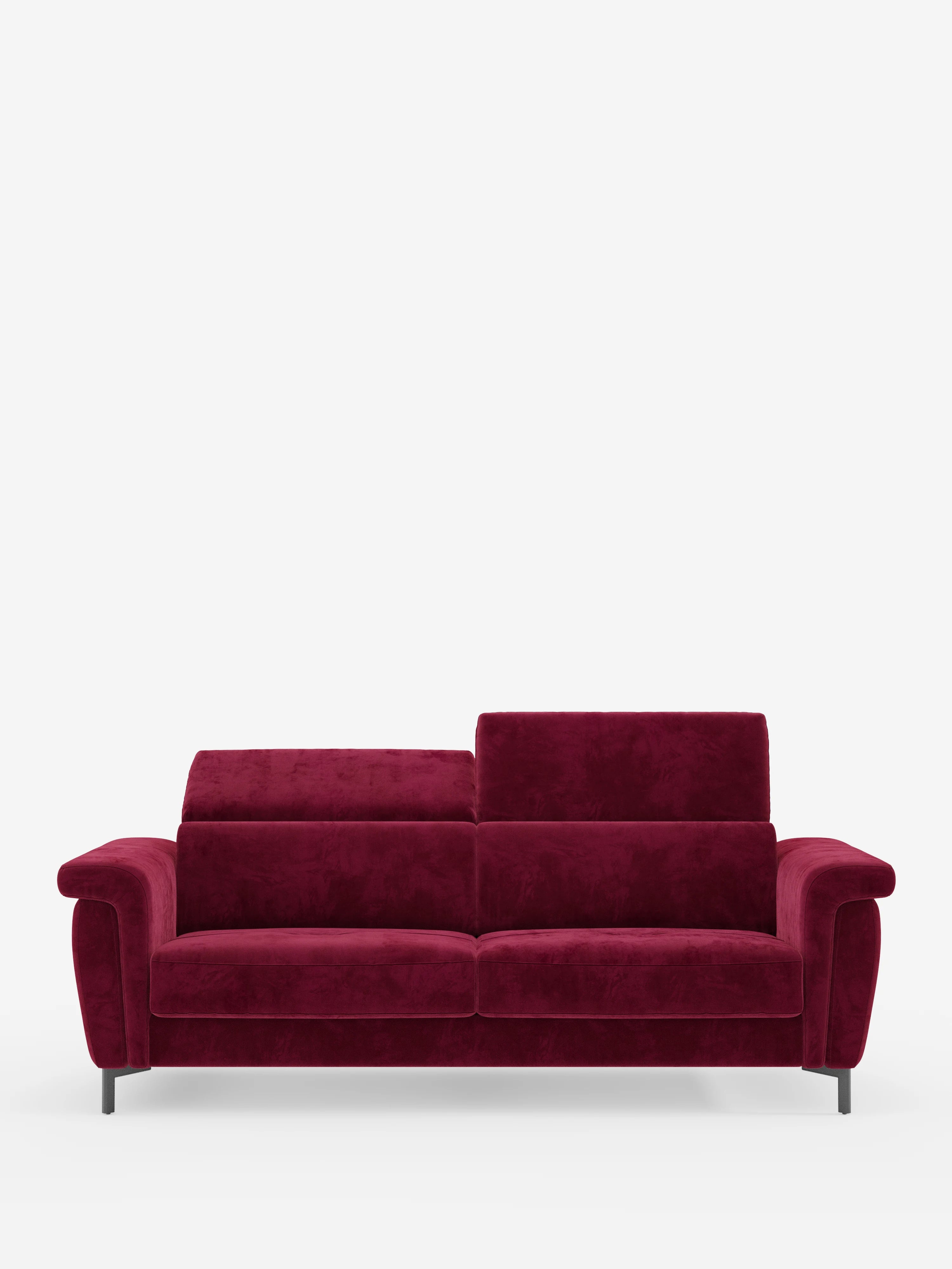 Capri canapé convertible design avec pieds hauts - têtières réglables en tissu raffiné effet velours détachable T30