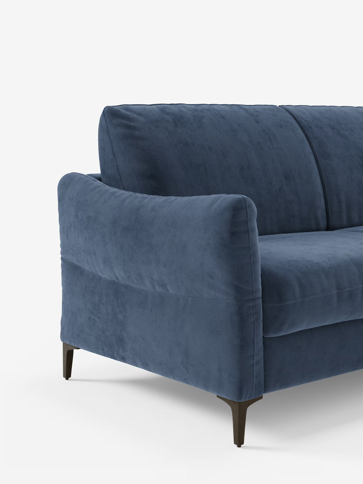 Dalia canapé-lit avec méridienne coffre de rangement et matelas de 18 cm de hauteur - pieds hauts et tissu anti-taches T30