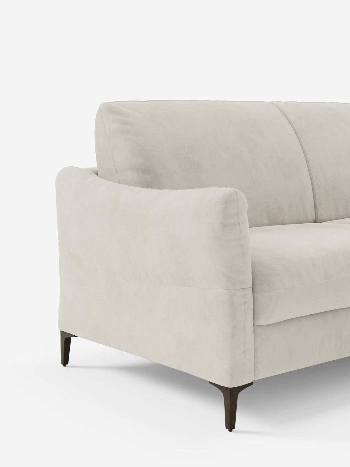 Dalia canapé-lit avec méridienne coffre de rangement et matelas de 18 cm de hauteur - pieds hauts et tissu anti-taches T30