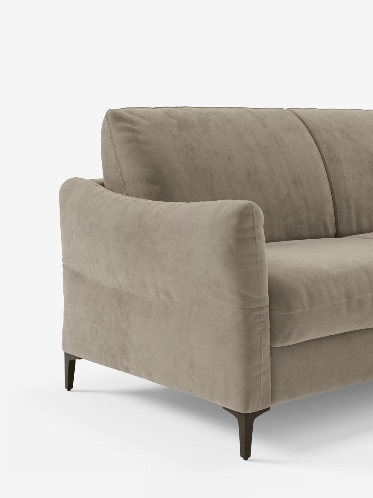 Dalia canapé-lit avec méridienne coffre de rangement et matelas de 18 cm de hauteur - pieds hauts et tissu anti-taches T30