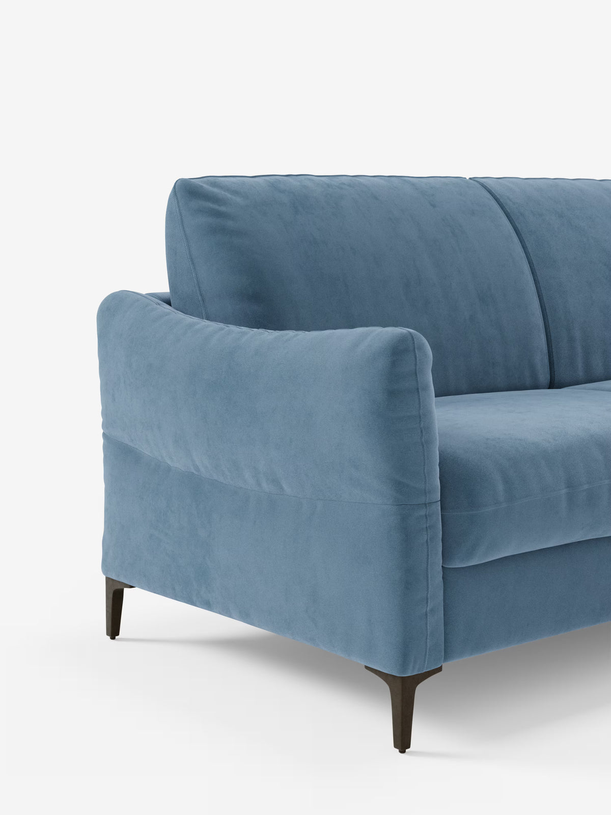 Dalia canapé-lit avec méridienne coffre de rangement et matelas de 18 cm de hauteur - pieds hauts et tissu anti-taches T30