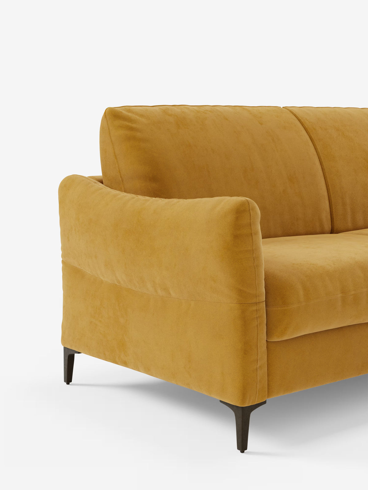 Dalia canapé-lit avec méridienne coffre de rangement et matelas de 18 cm de hauteur - pieds hauts et tissu anti-taches T30