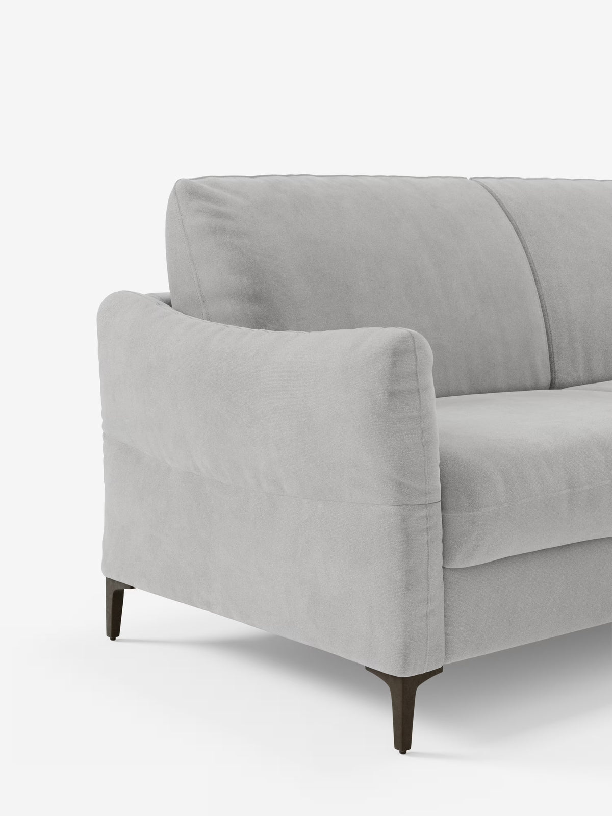Dalia canapé-lit avec méridienne coffre de rangement et matelas de 18 cm de hauteur - pieds hauts et tissu anti-taches T30