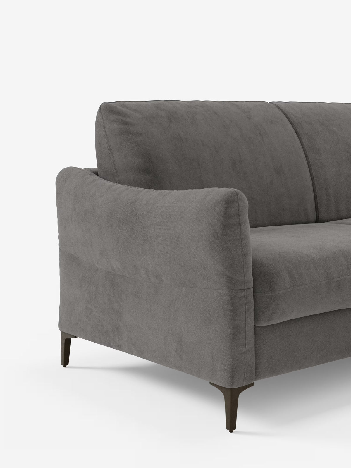 Dalia canapé-lit avec méridienne coffre de rangement et matelas de 18 cm de hauteur - pieds hauts et tissu anti-taches T30