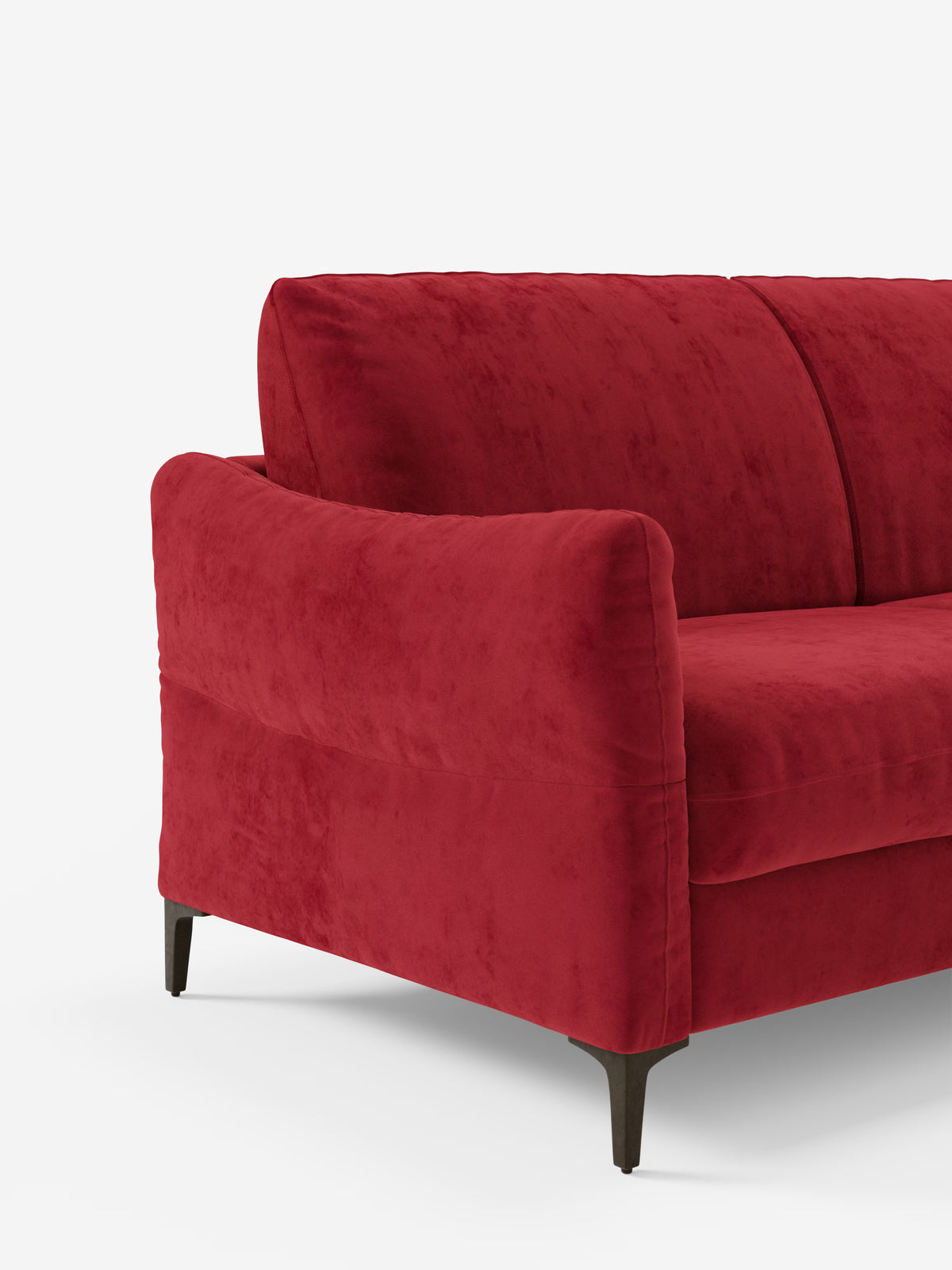 Dalia canapé-lit avec méridienne coffre de rangement et matelas de 18 cm de hauteur - pieds hauts et tissu anti-taches T30
