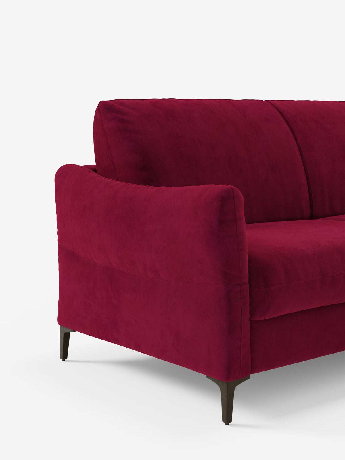Dalia canapé-lit avec méridienne coffre de rangement et matelas de 18 cm de hauteur - pieds hauts et tissu anti-taches T30