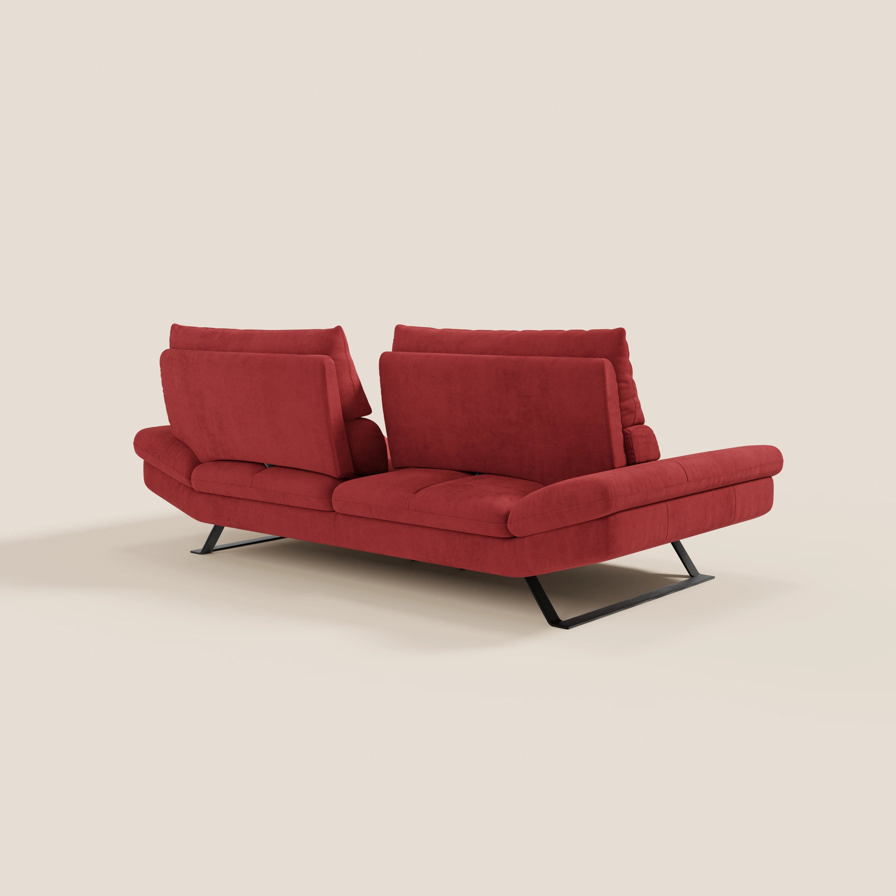 Eclipse Divano dal design moderno 2 e 3 posti con schienali traslanti - piedini alti in elegante microfibra smacchiabile T11 - divani.store